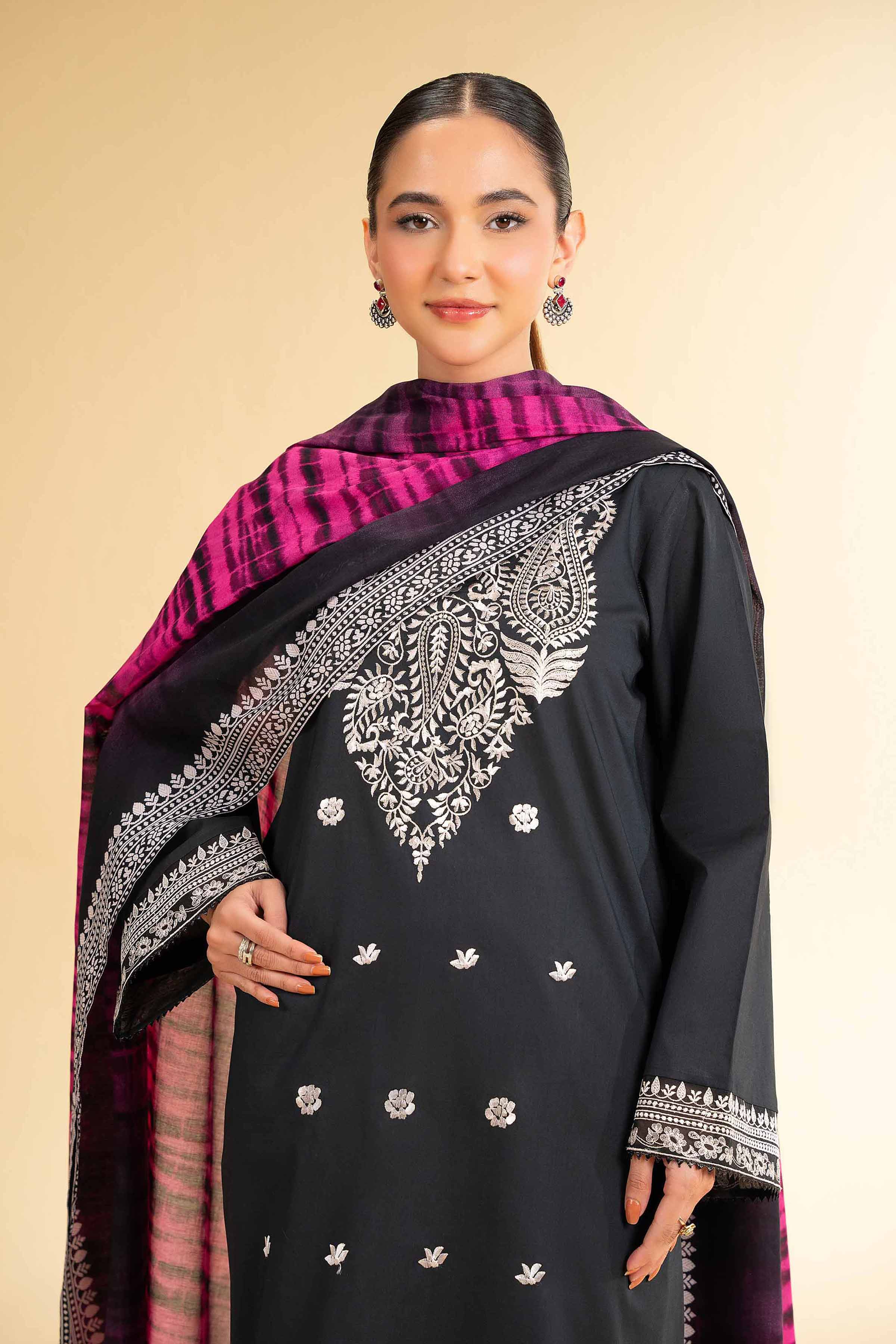 3 Piece - Printed Embroidered Suit - 42501654