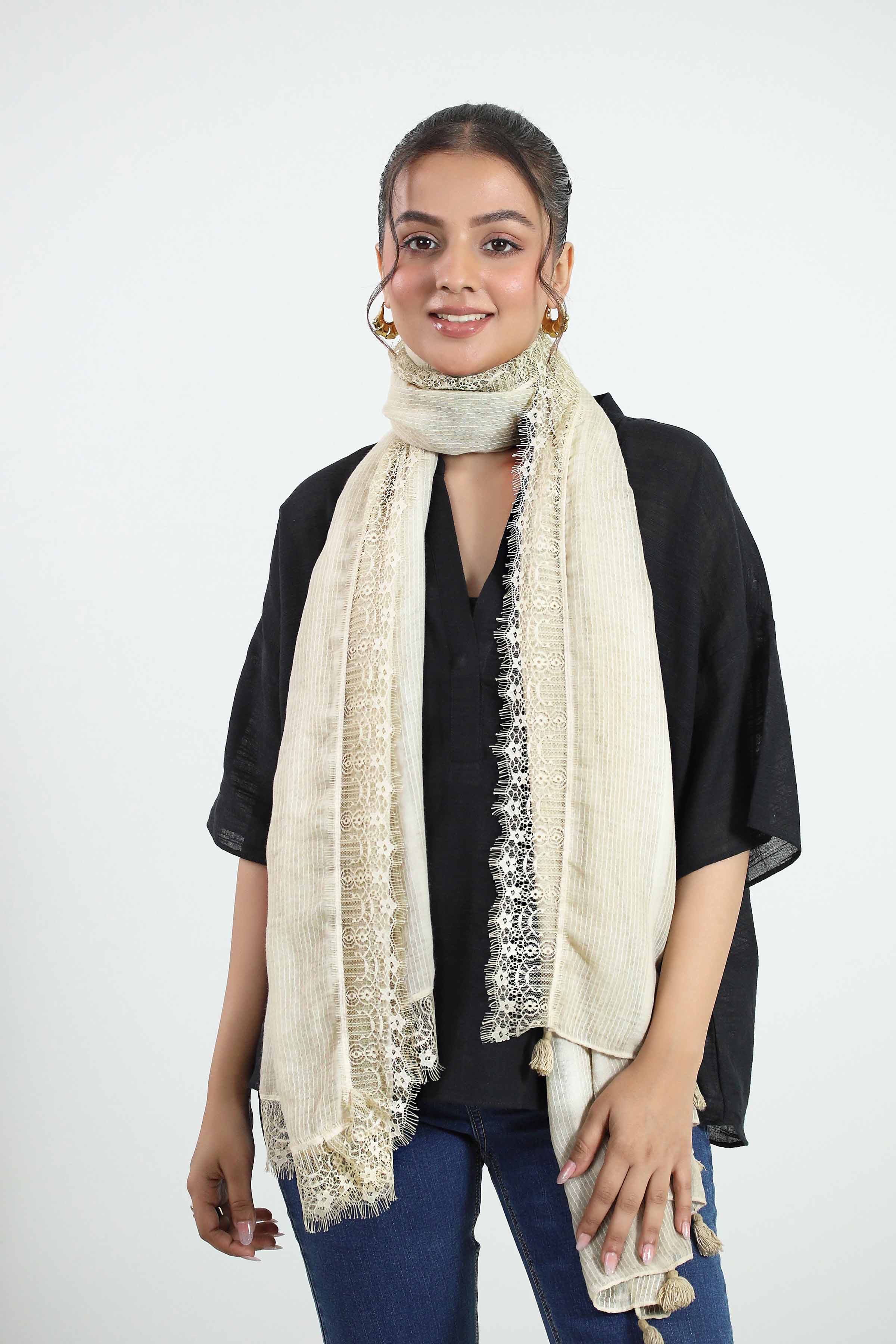 Beige Women Scarf-442812118