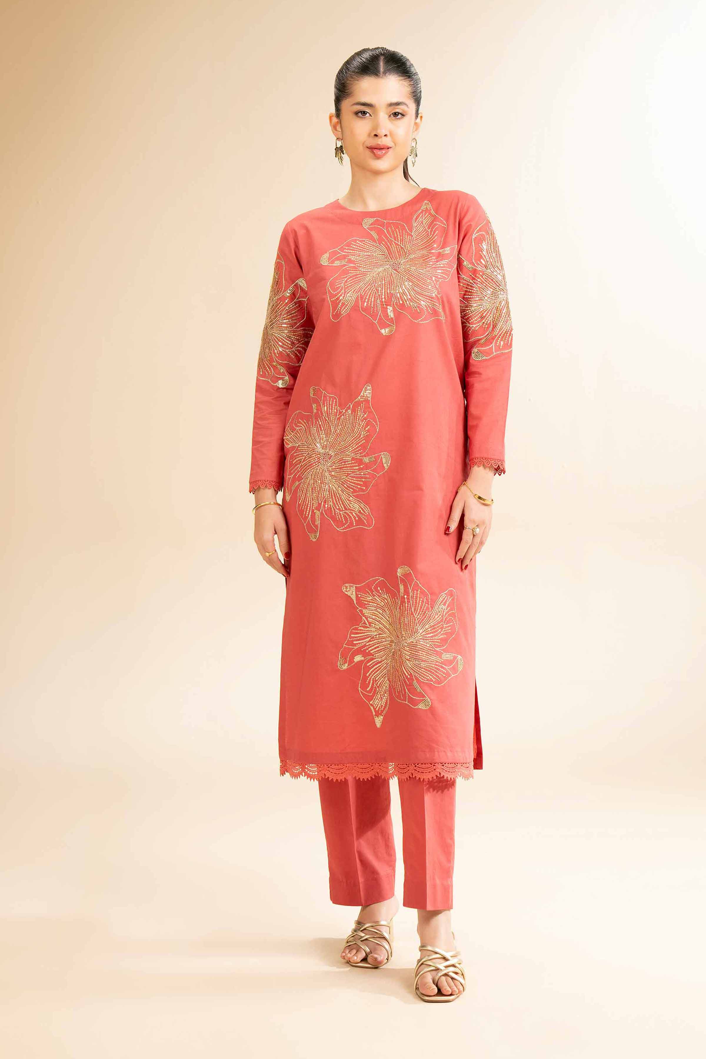 2 Piece - Dyed Embroidered Suit - 42501261