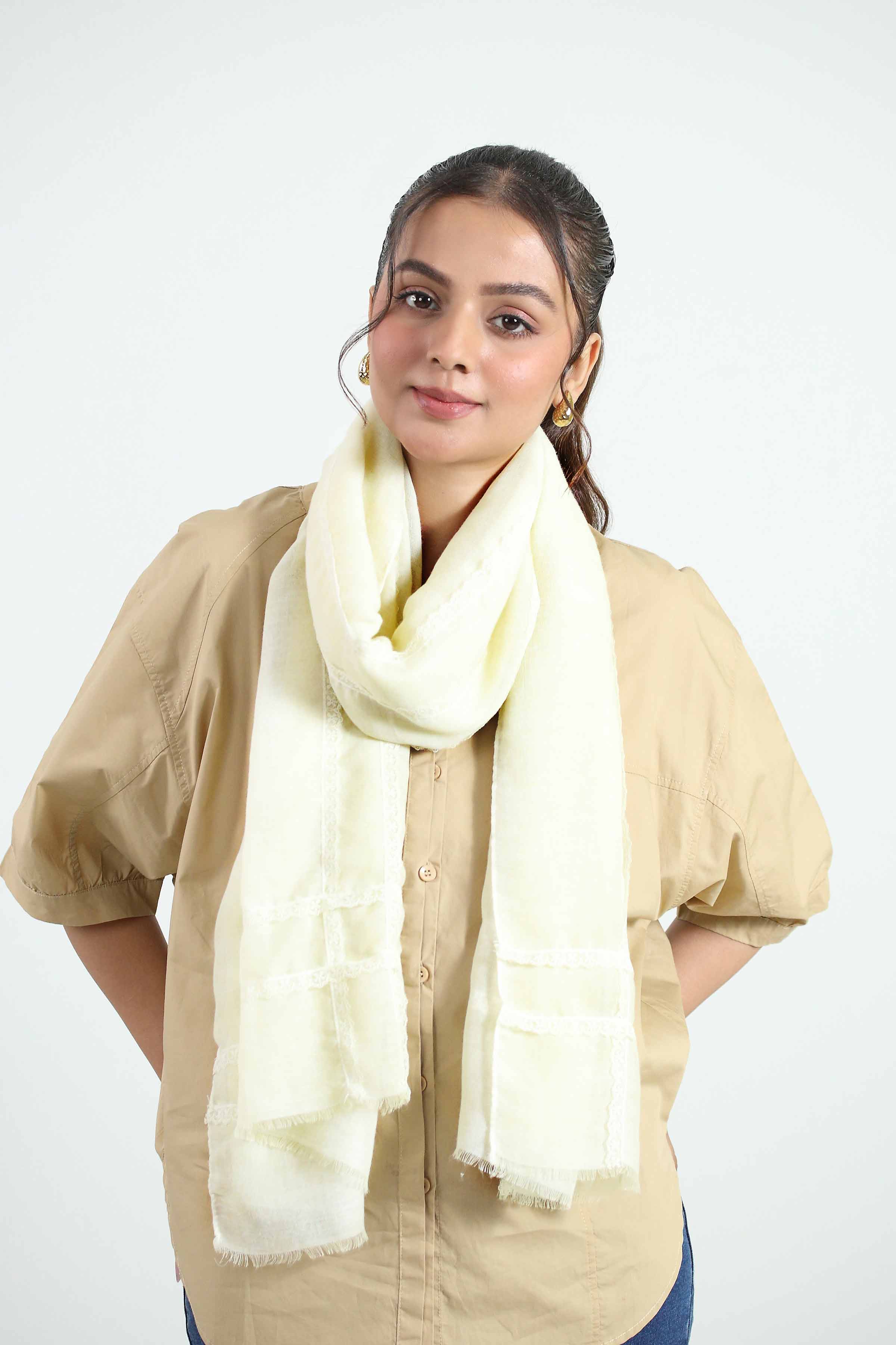 Beige Women Scarf-442822118