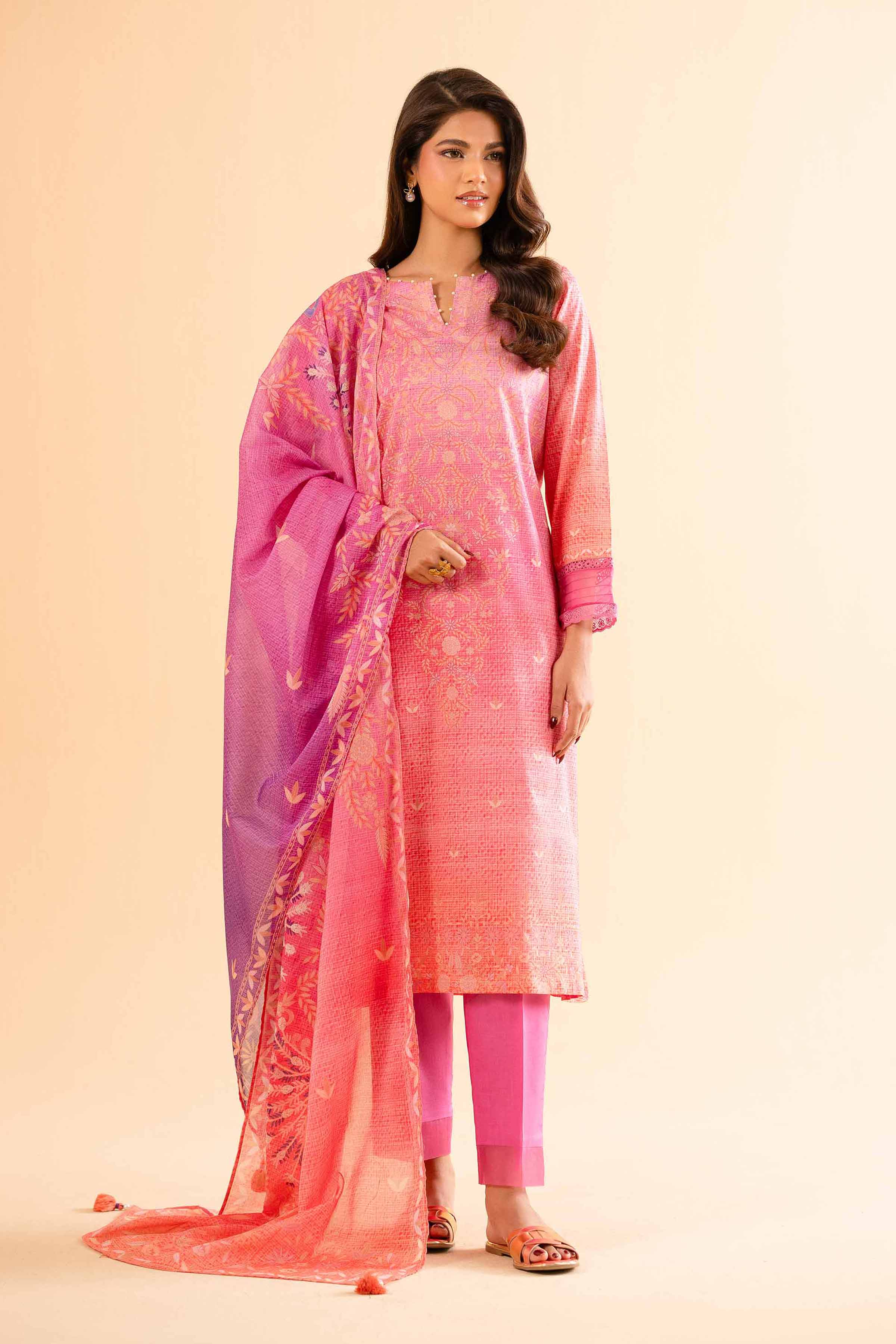 3 Piece - Digital Printed Loose Fabric - 42503138