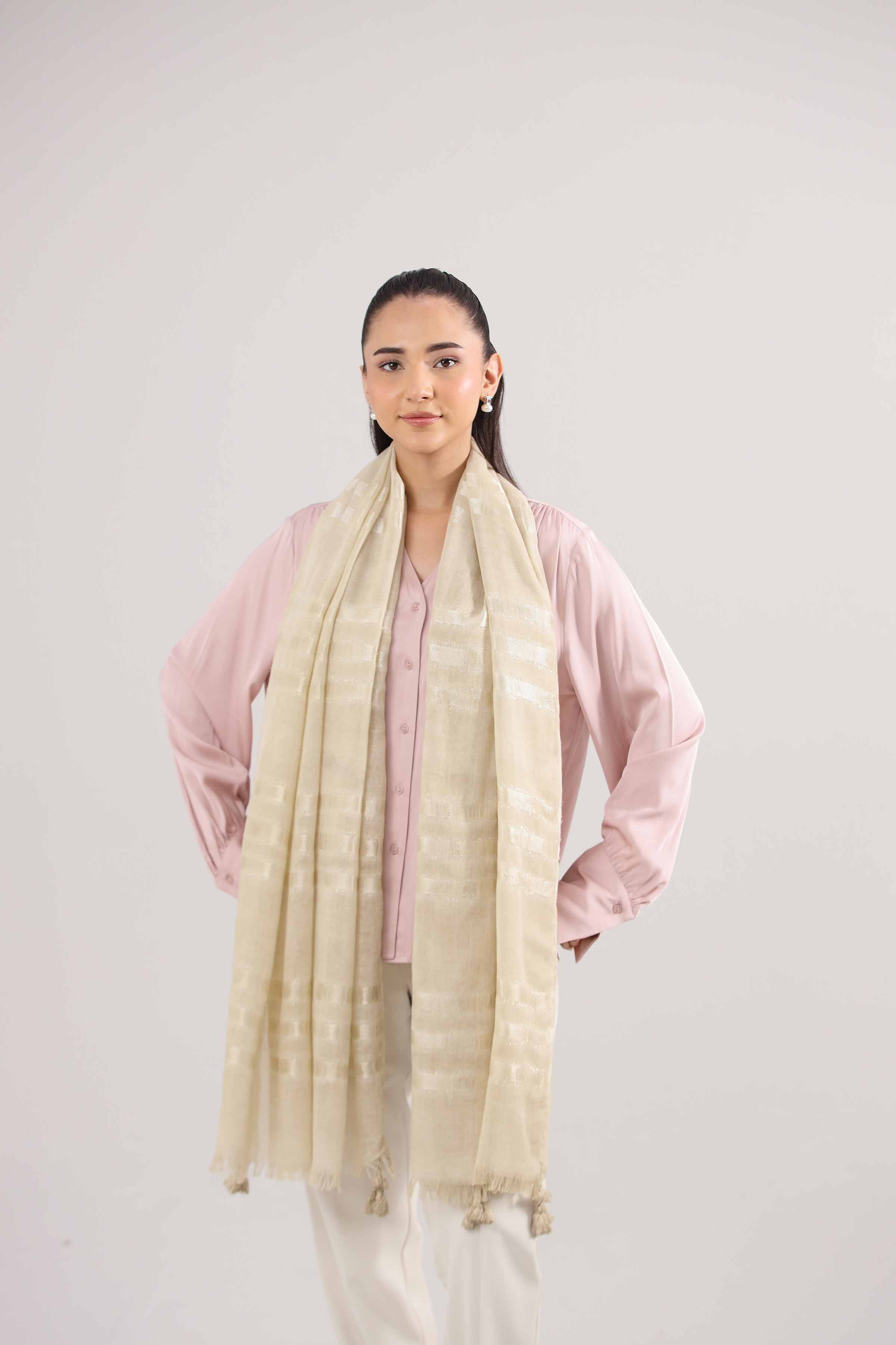 Beige Women Scarf-442362118