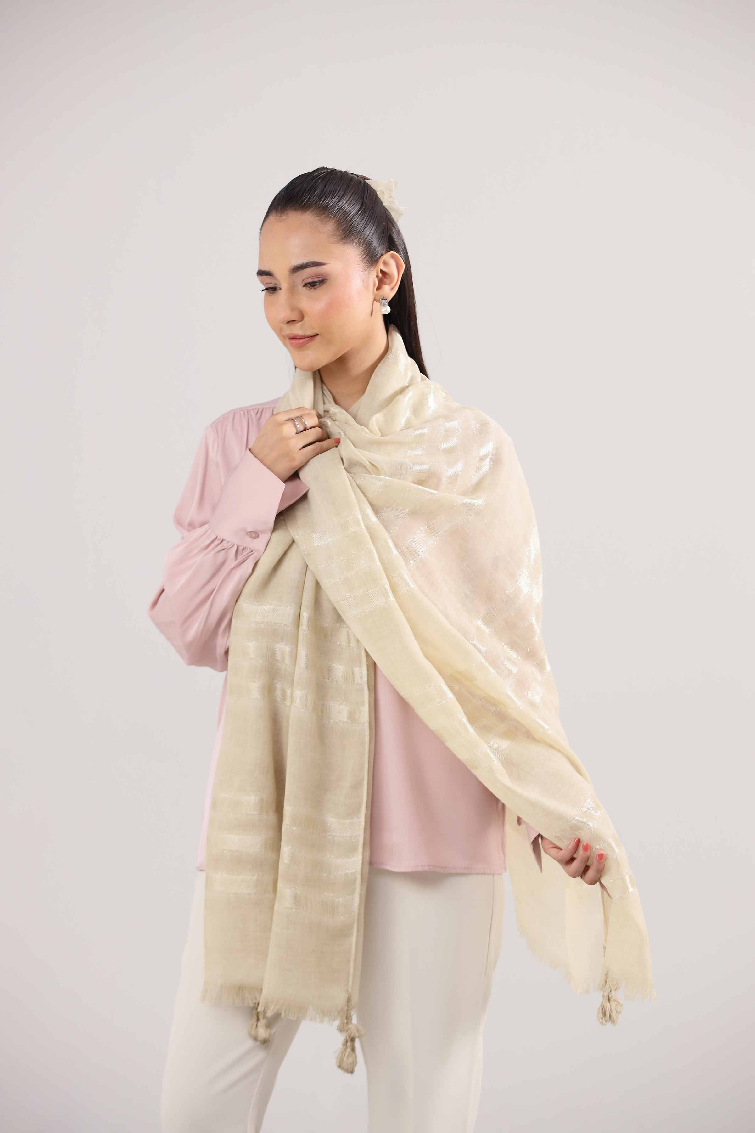 Beige Women Scarf-442362118