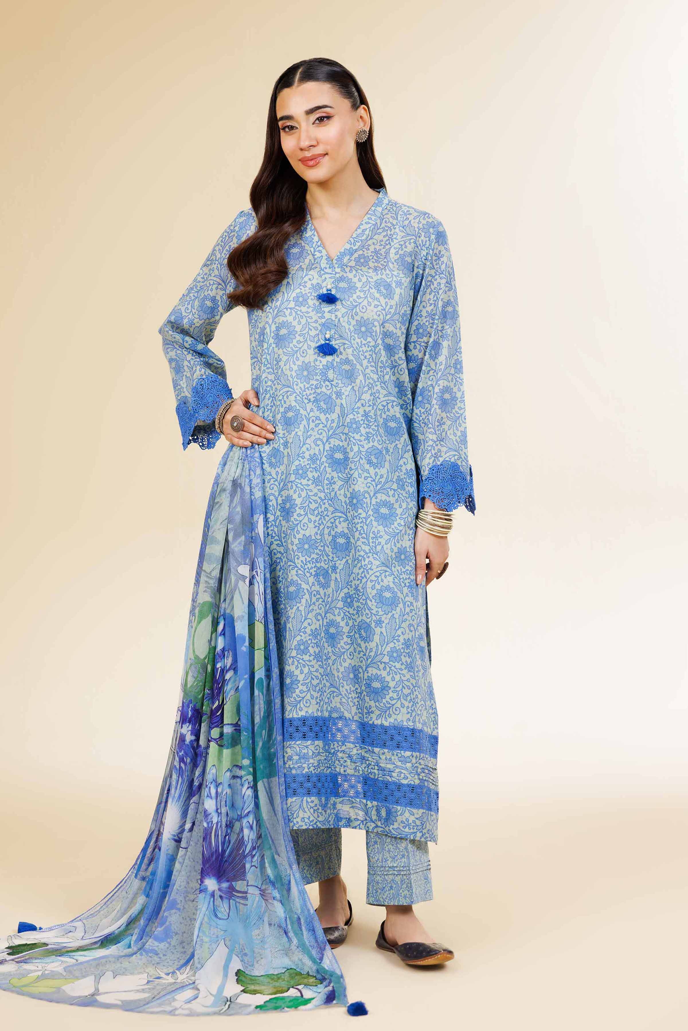 3 Piece - Printed With Laces Suit - 42501333
