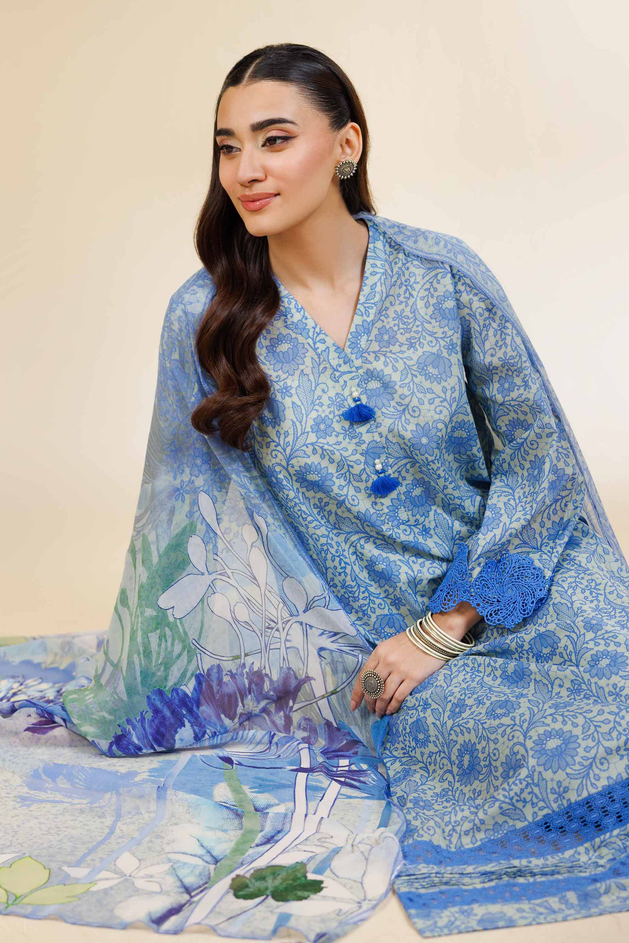 3 Piece - Printed With Laces Suit - 42501333