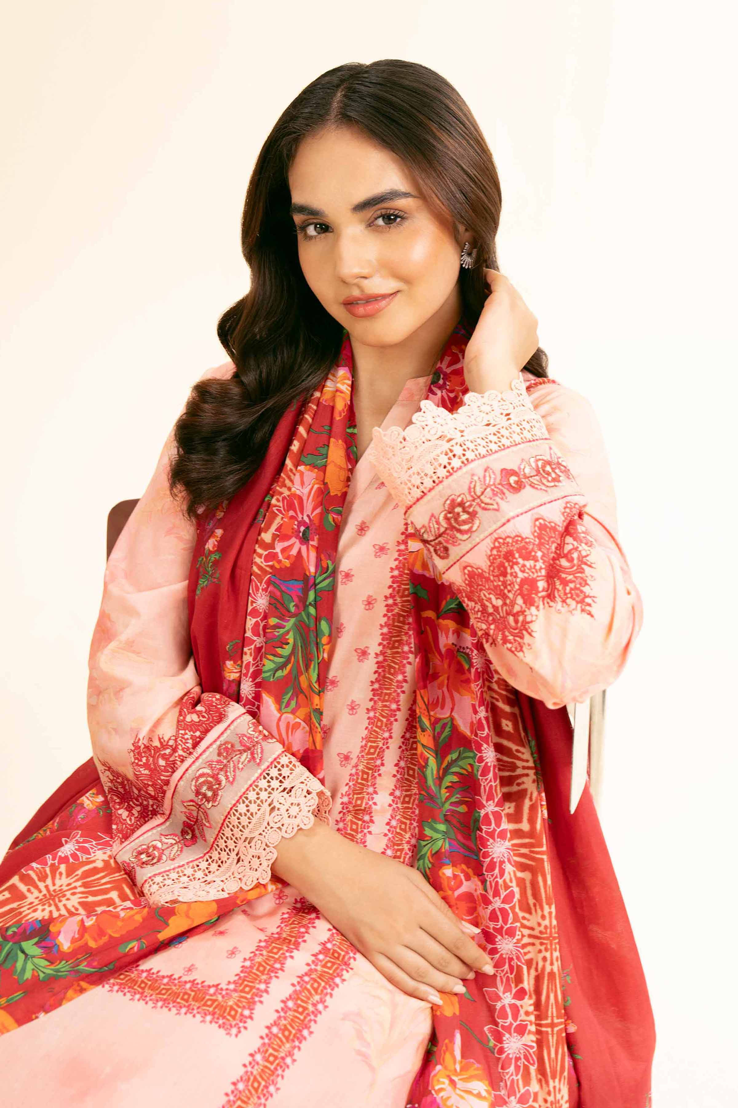 3 Piece - Digital Printed Embroidered Suit - 42501185
