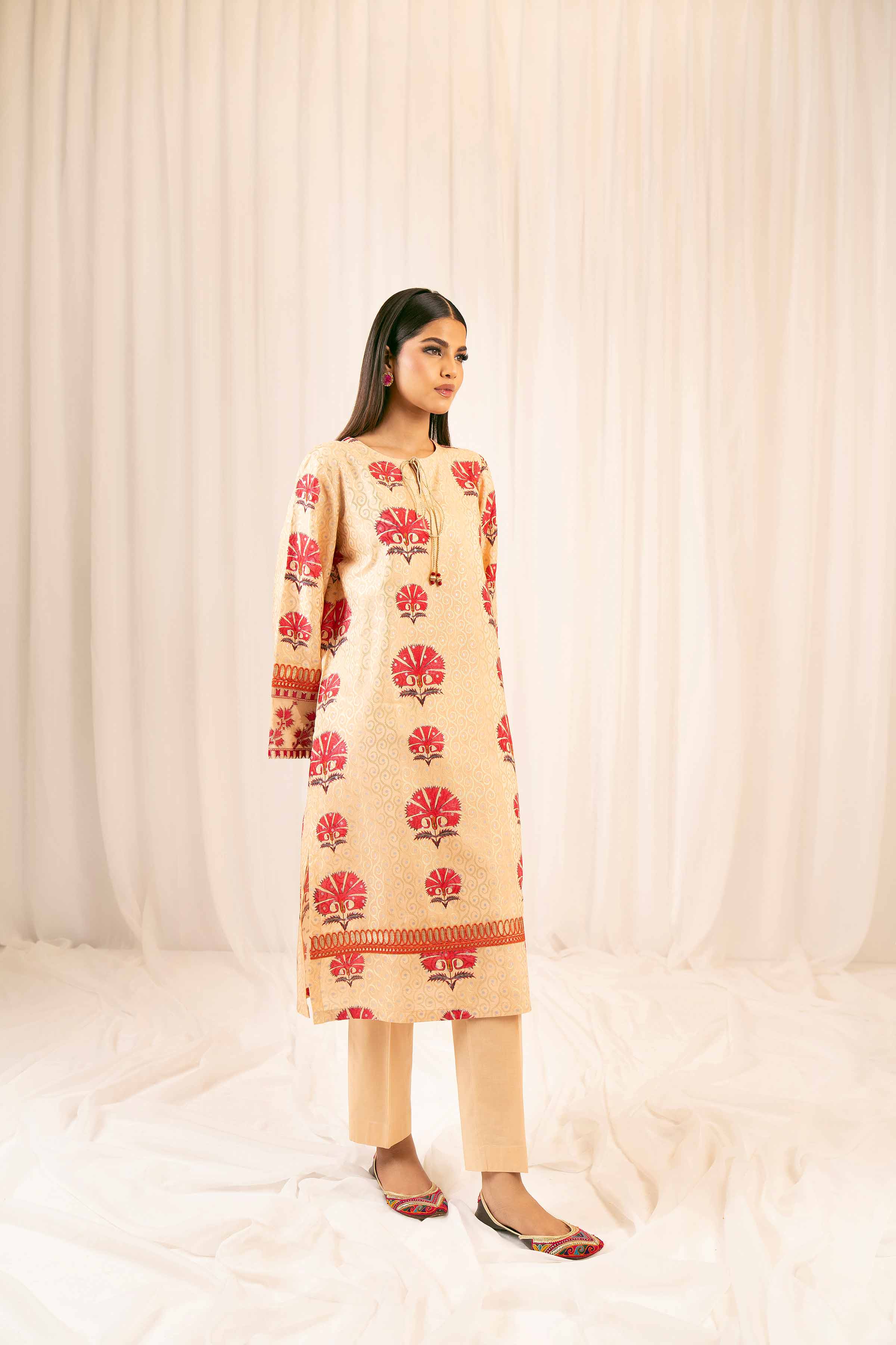 2 Piece - Printed Embroidered Suit - PFE25-09