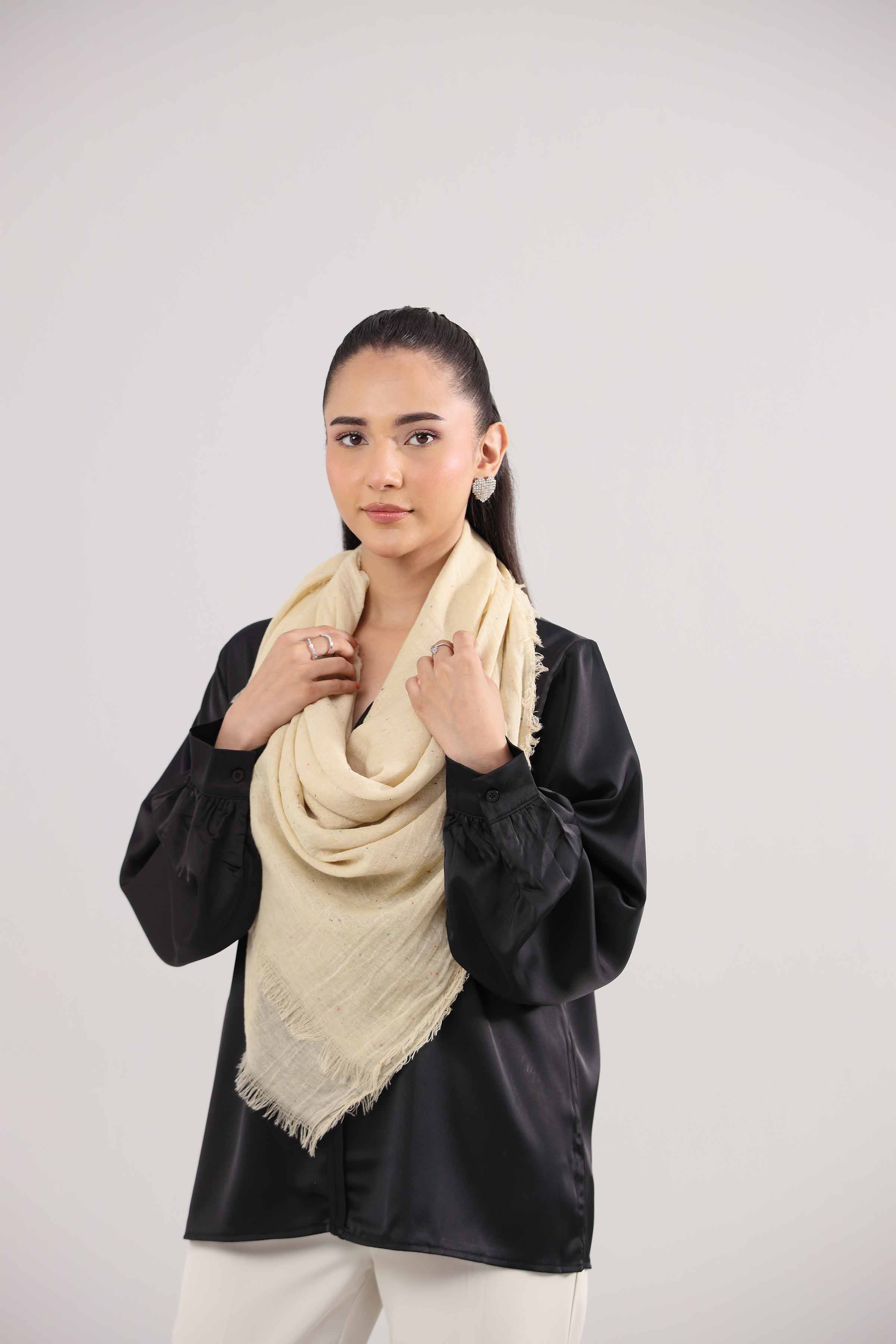 Beige Women Scarf-442412118