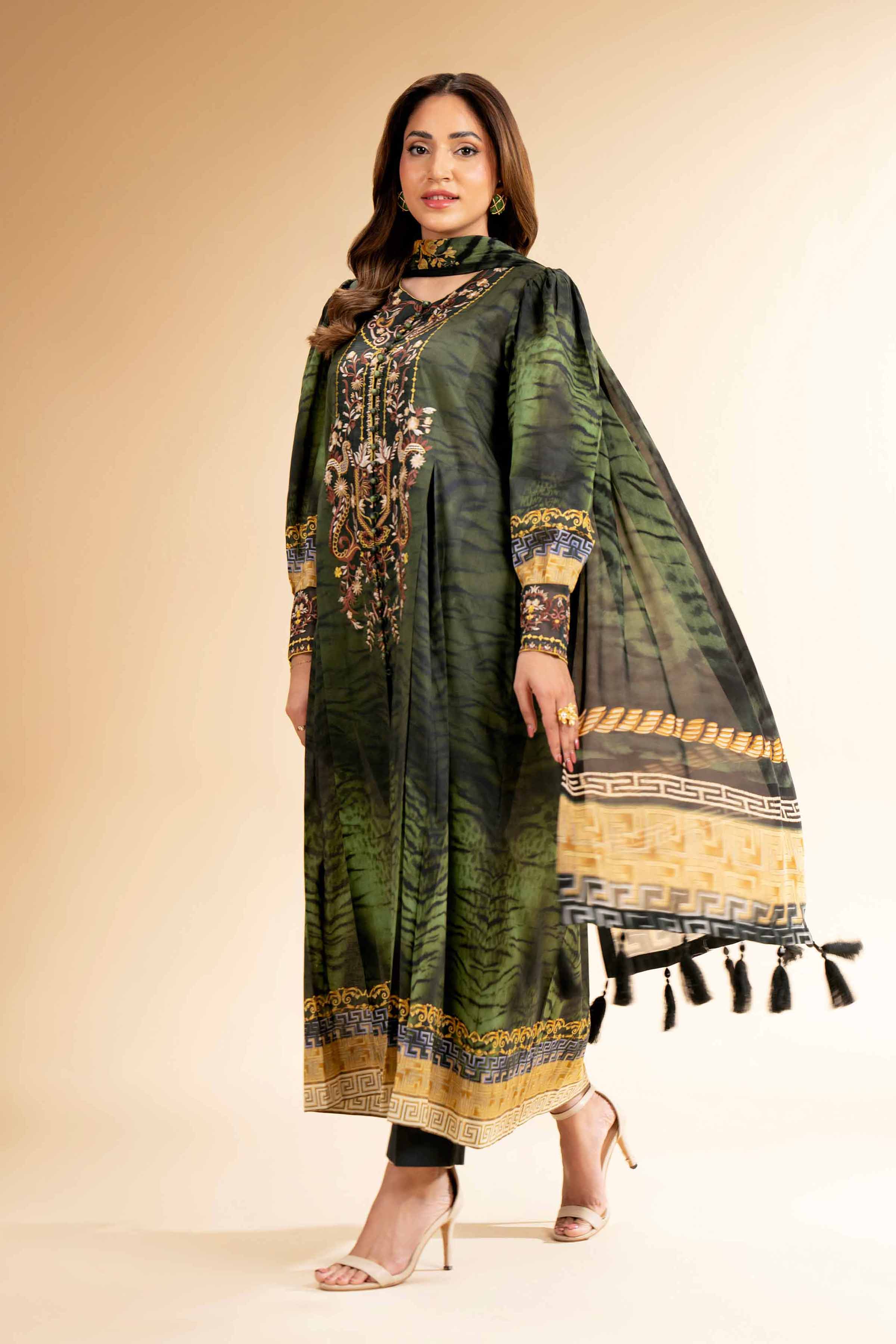 3 Piece - Digital Printed Embroidered Suit - 42501483