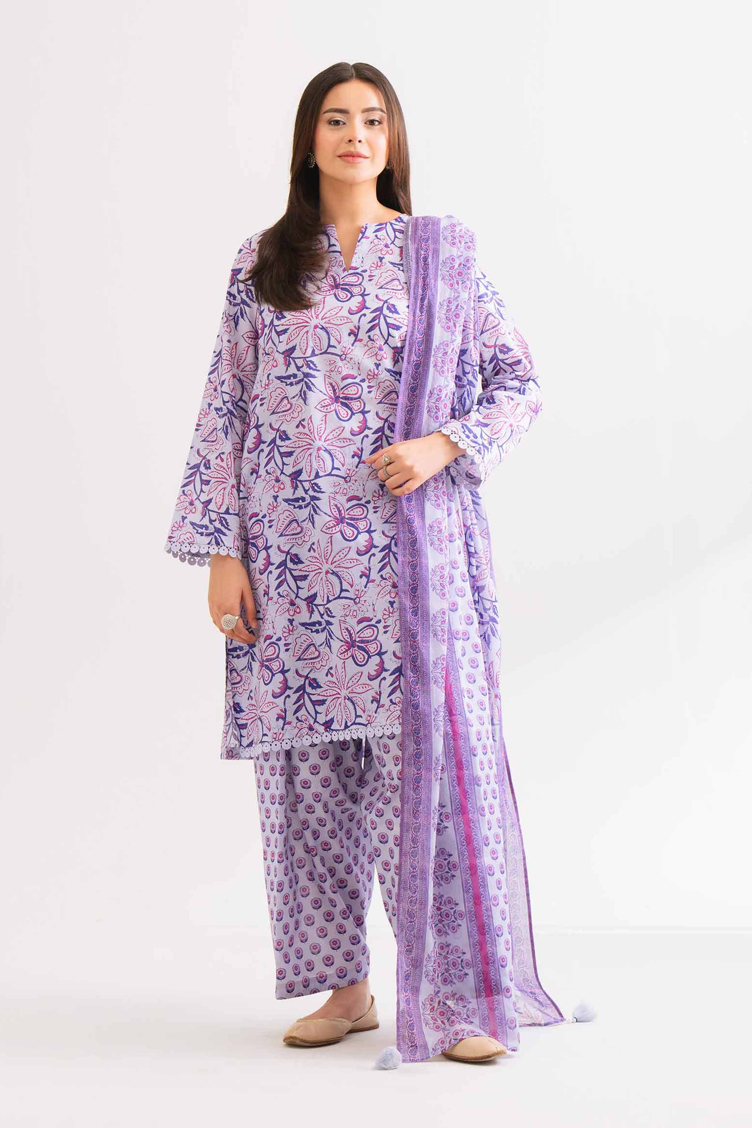 3 Piece - Digital Printed Loose Fabric - 42503215