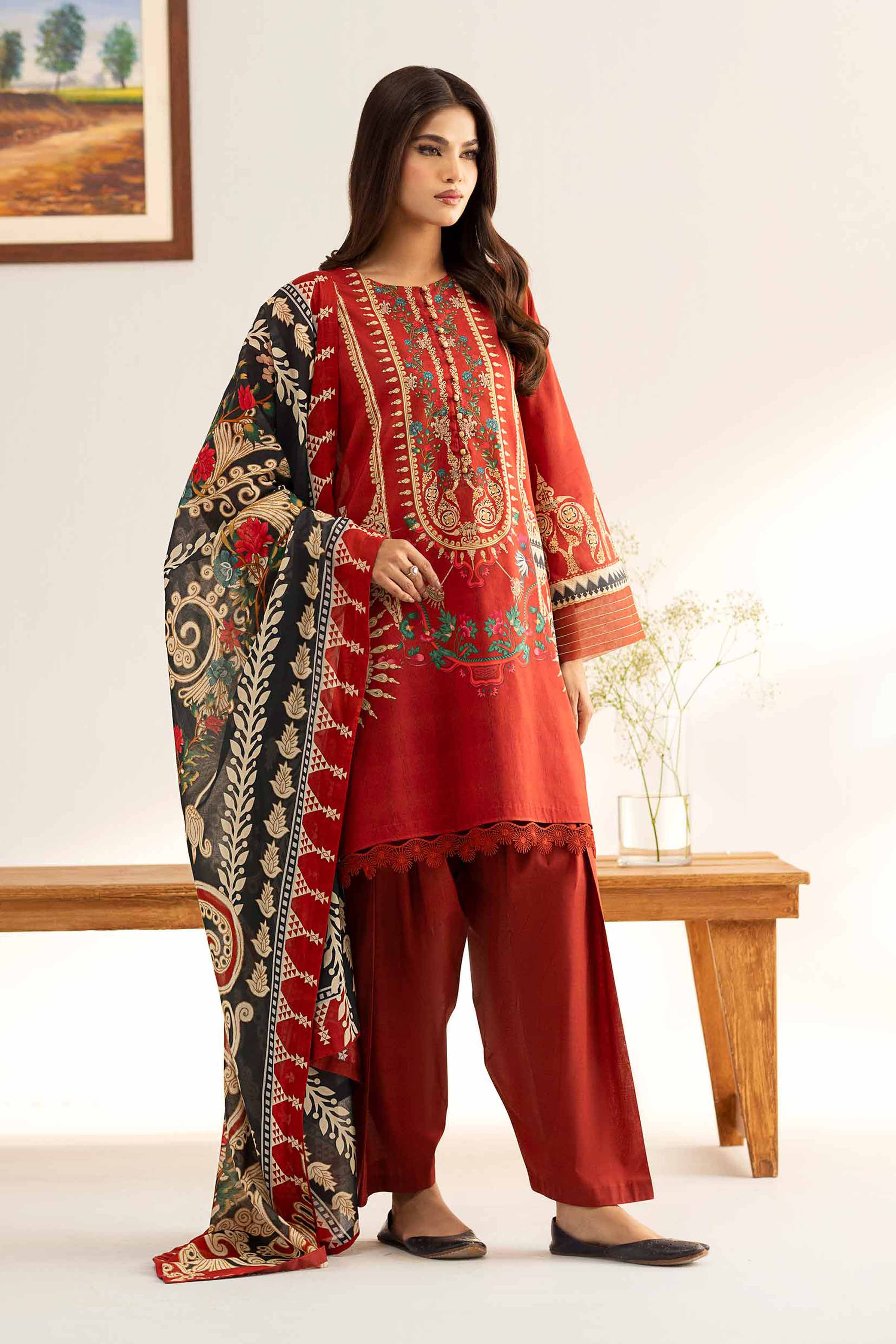 3 Piece - Digital Printed Loose Fabric - 42503147