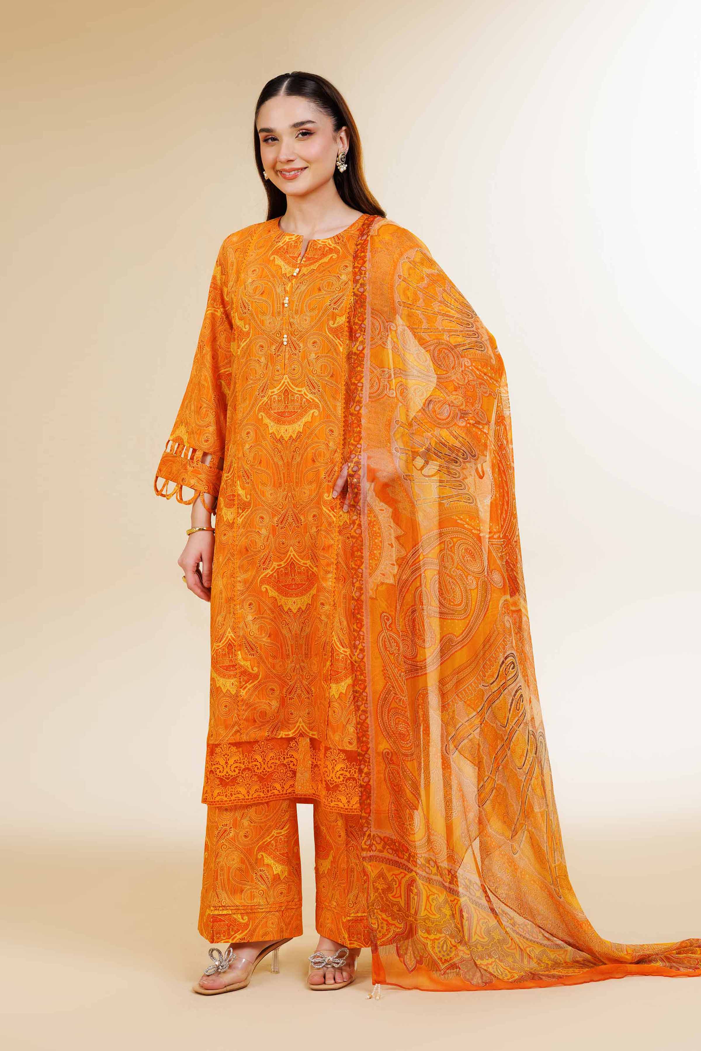 3 Piece - Printed With Laces Suit - 42501326