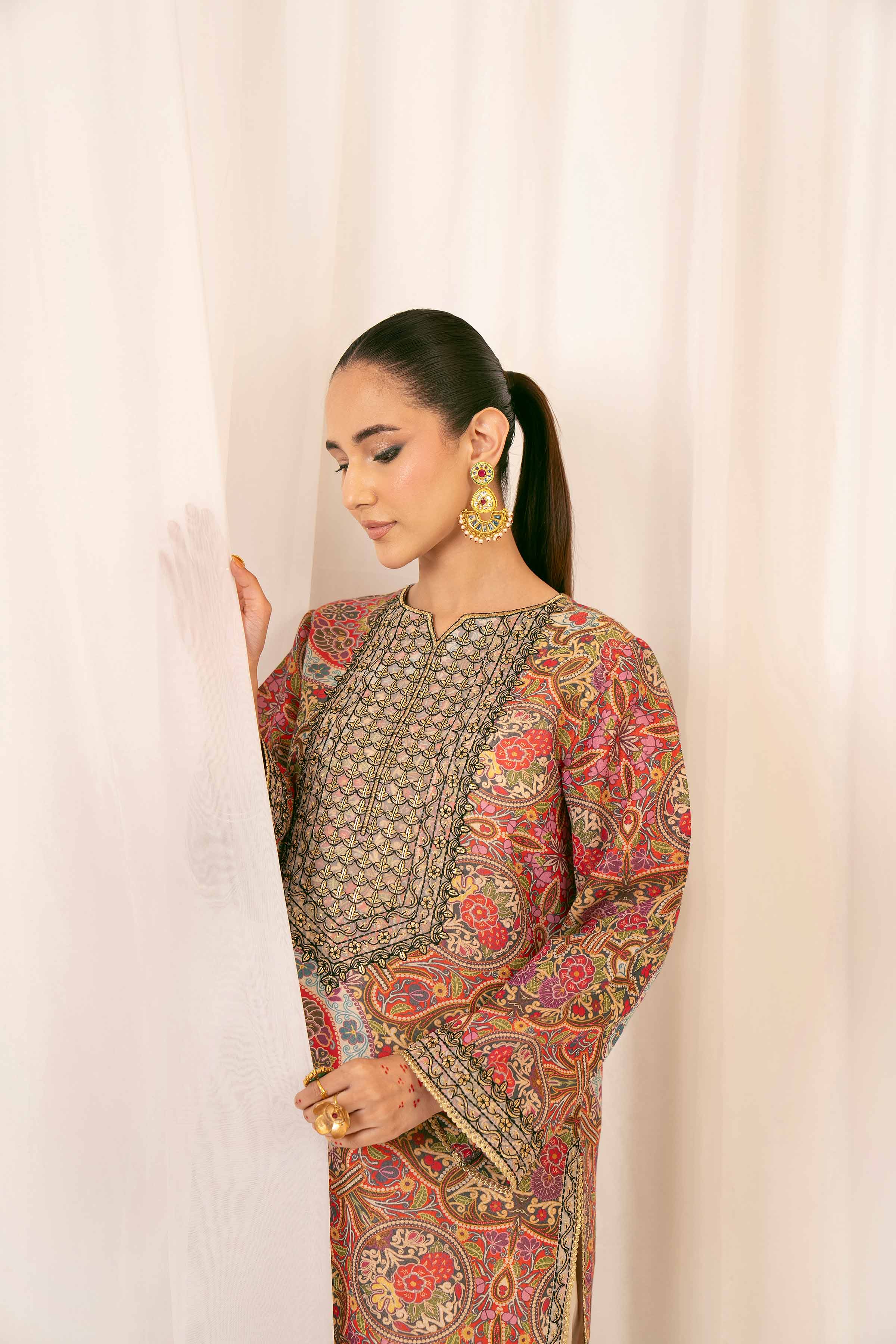 1858-2-Piece-Printed-Embroidered-Suit-PFE25-05-4.jpg 2 Piece - Printed Embroidered Suit - PFE25-05