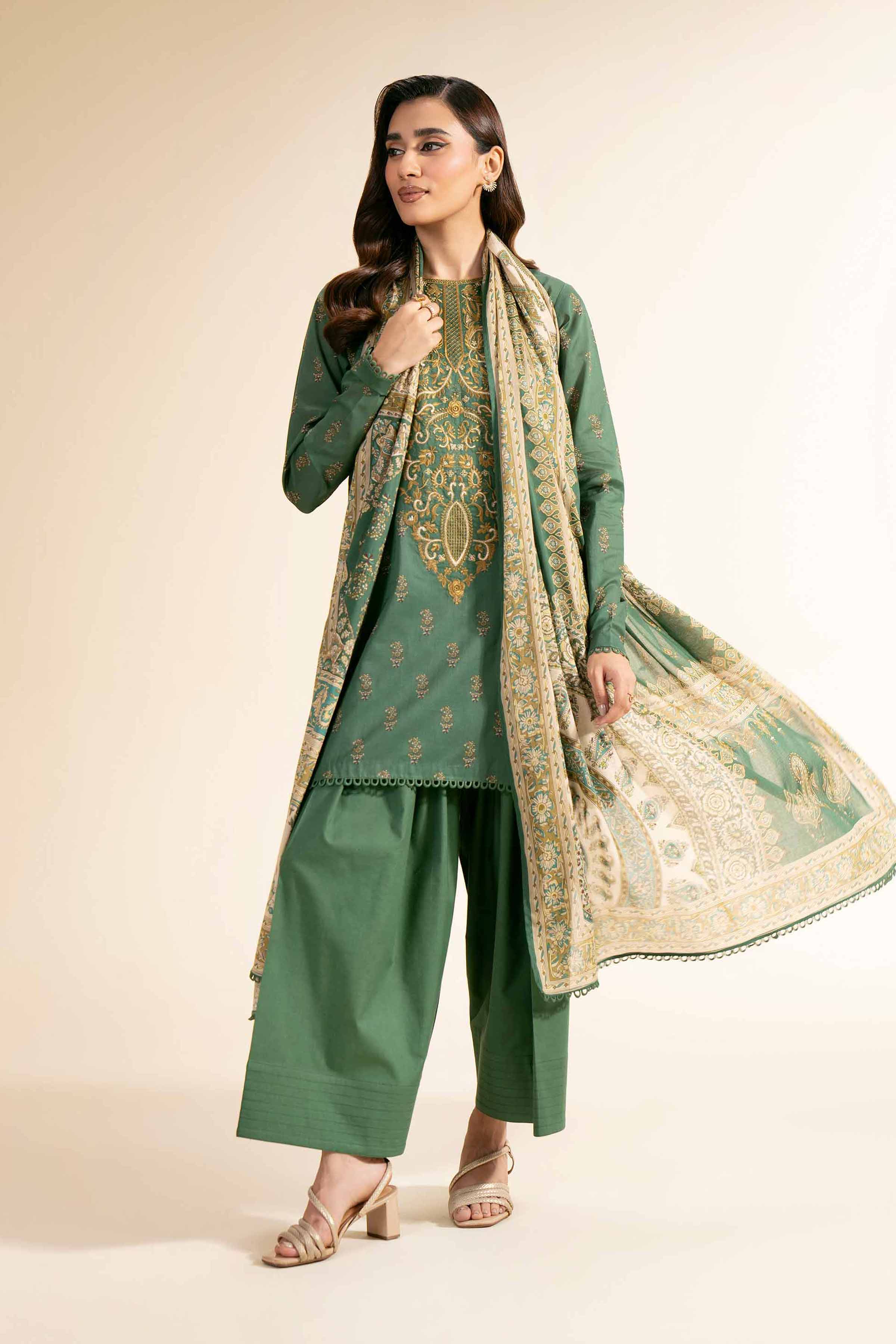 2 Piece - Printed Embroidered Suit - 42501159