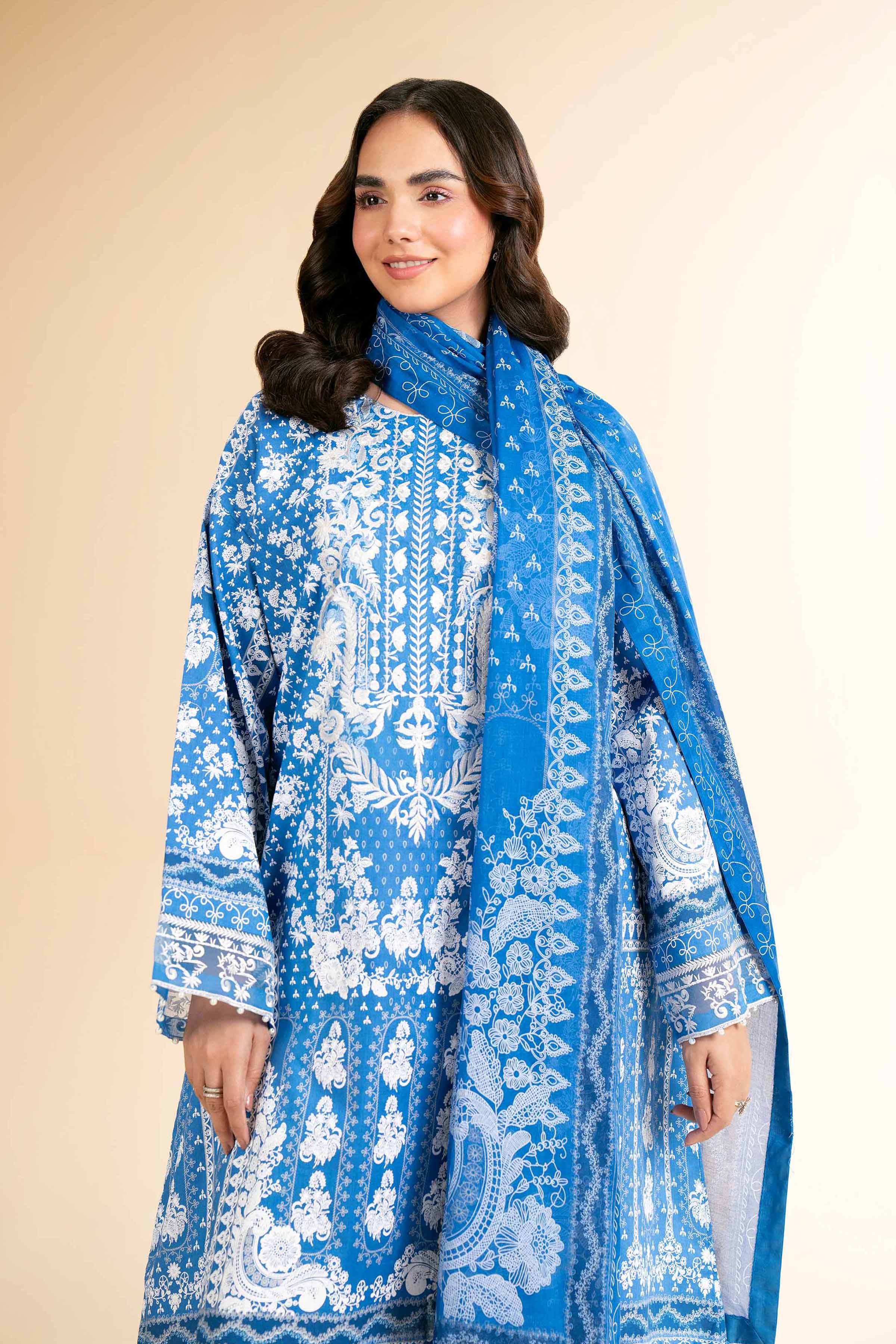 3 Piece - Flatbed Paste Embroidered Suit - 42501664