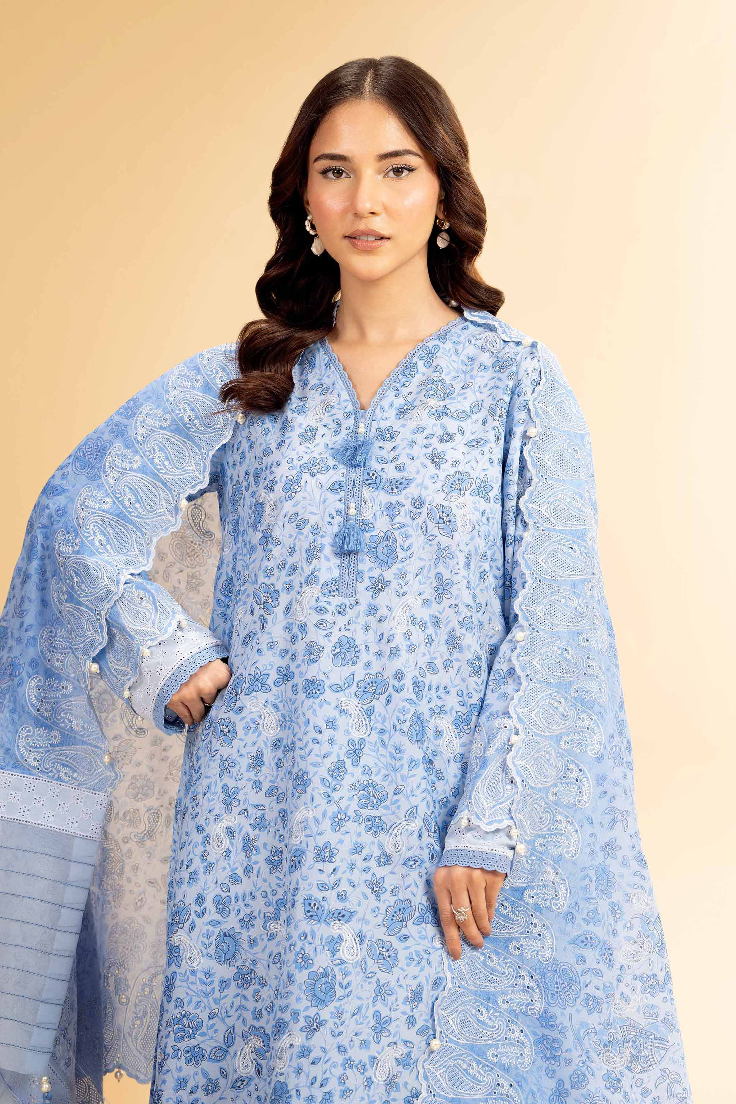 3 Piece - Digital Printed Embroidered Suit - 42501341
