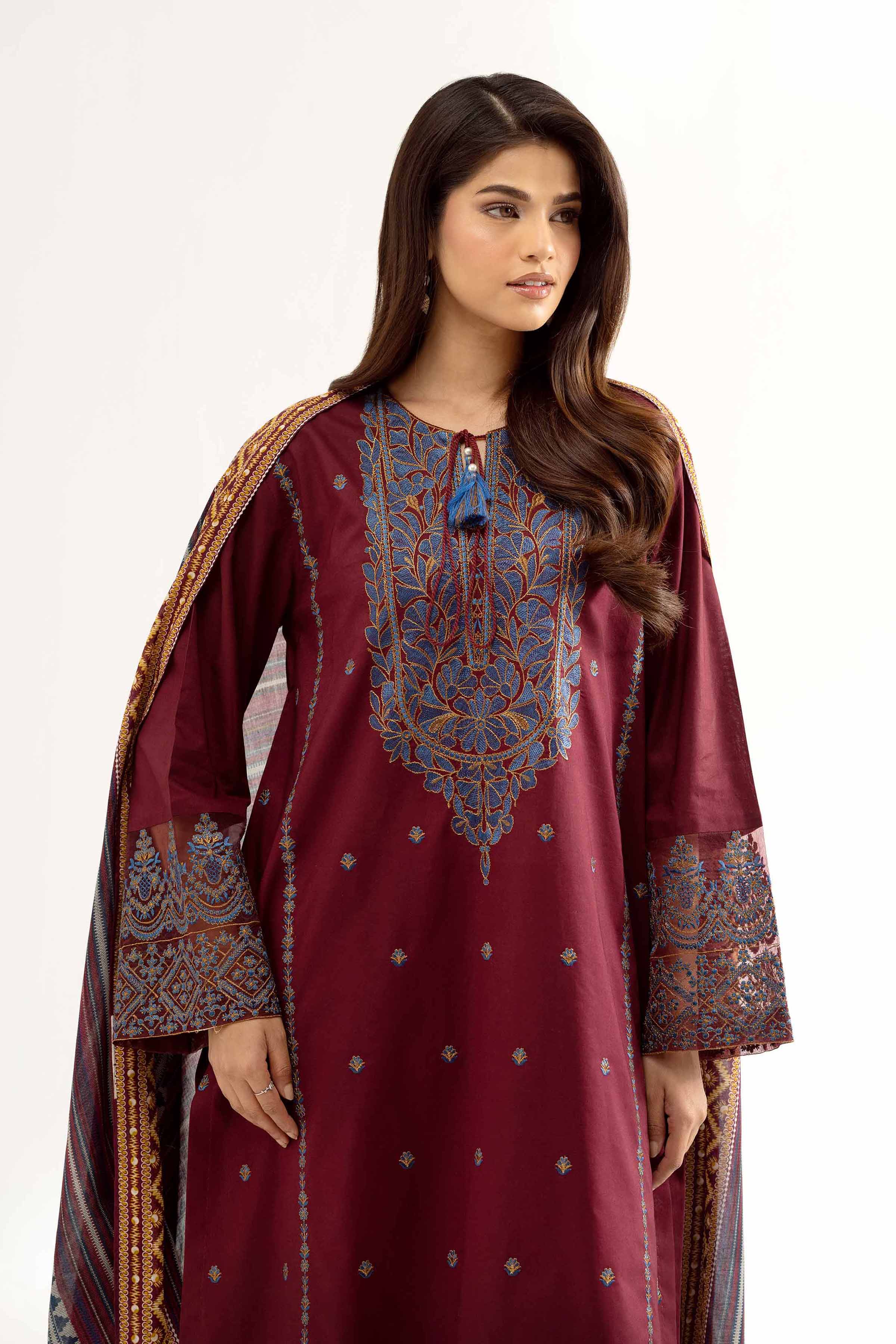 3 Piece - Printed Embroidered Suit - 42501653