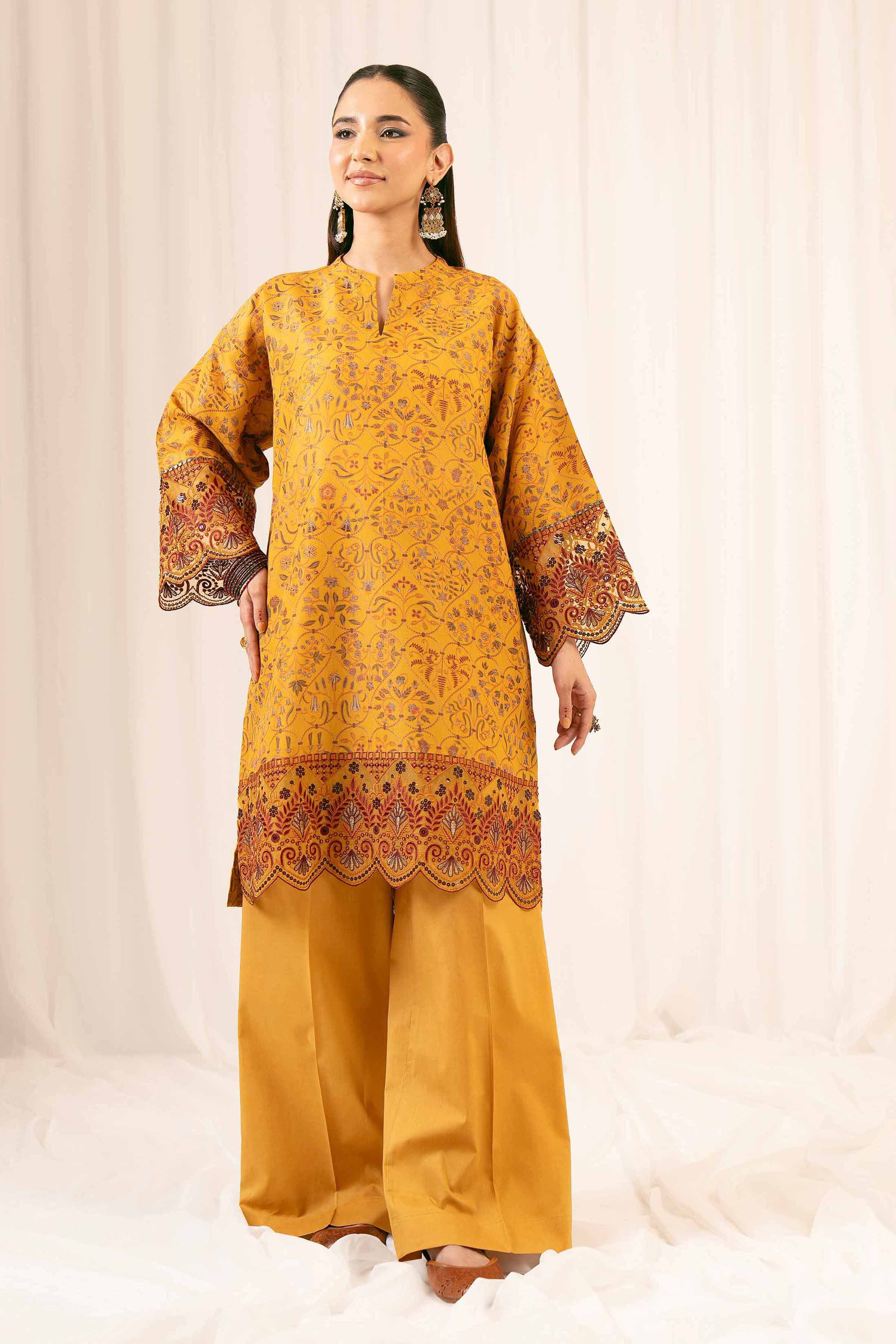 2 Piece - Printed Embroidered Suit - PFE25-17