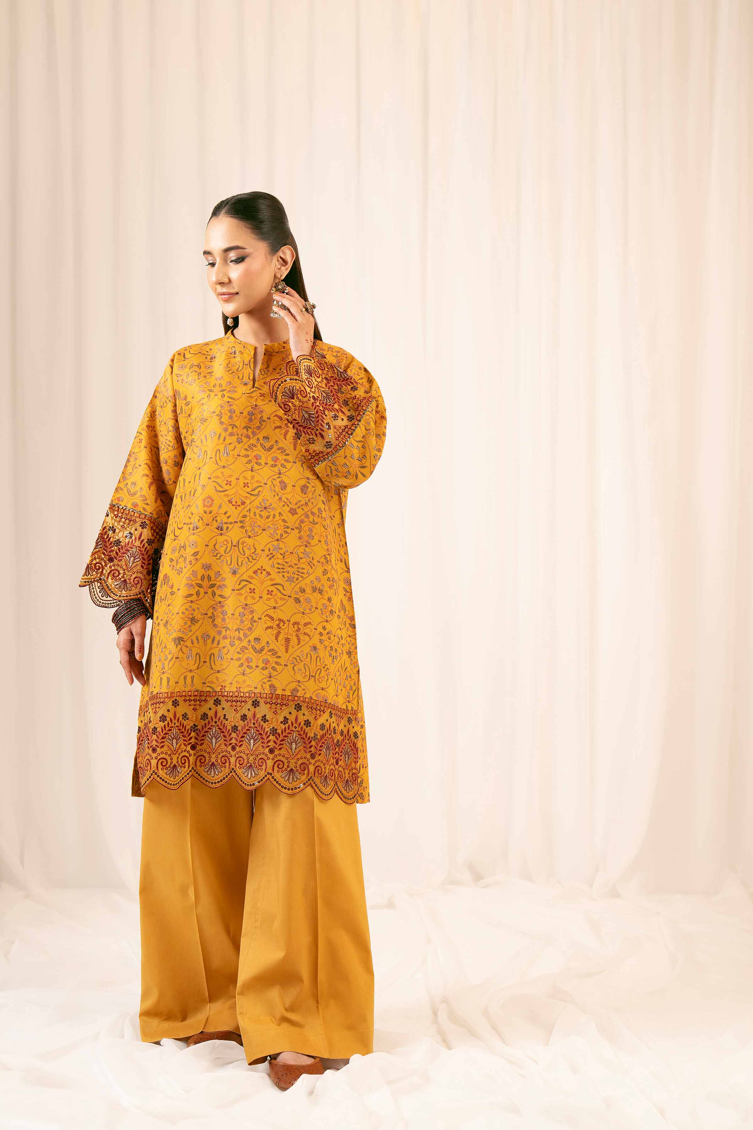 2 Piece - Printed Embroidered Suit - PFE25-17