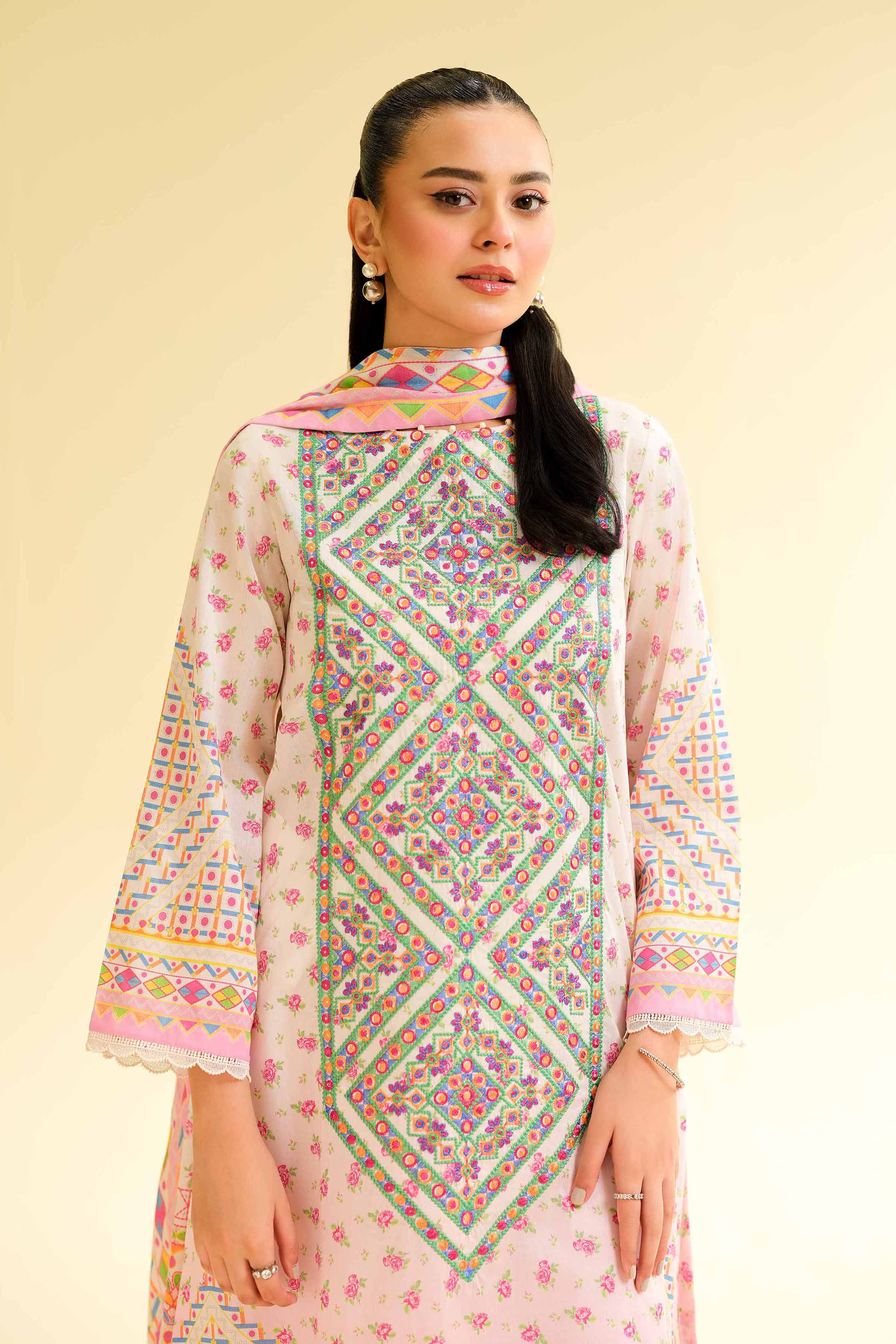 3 Piece - Digital Printed Embroidered Suit - 42501430