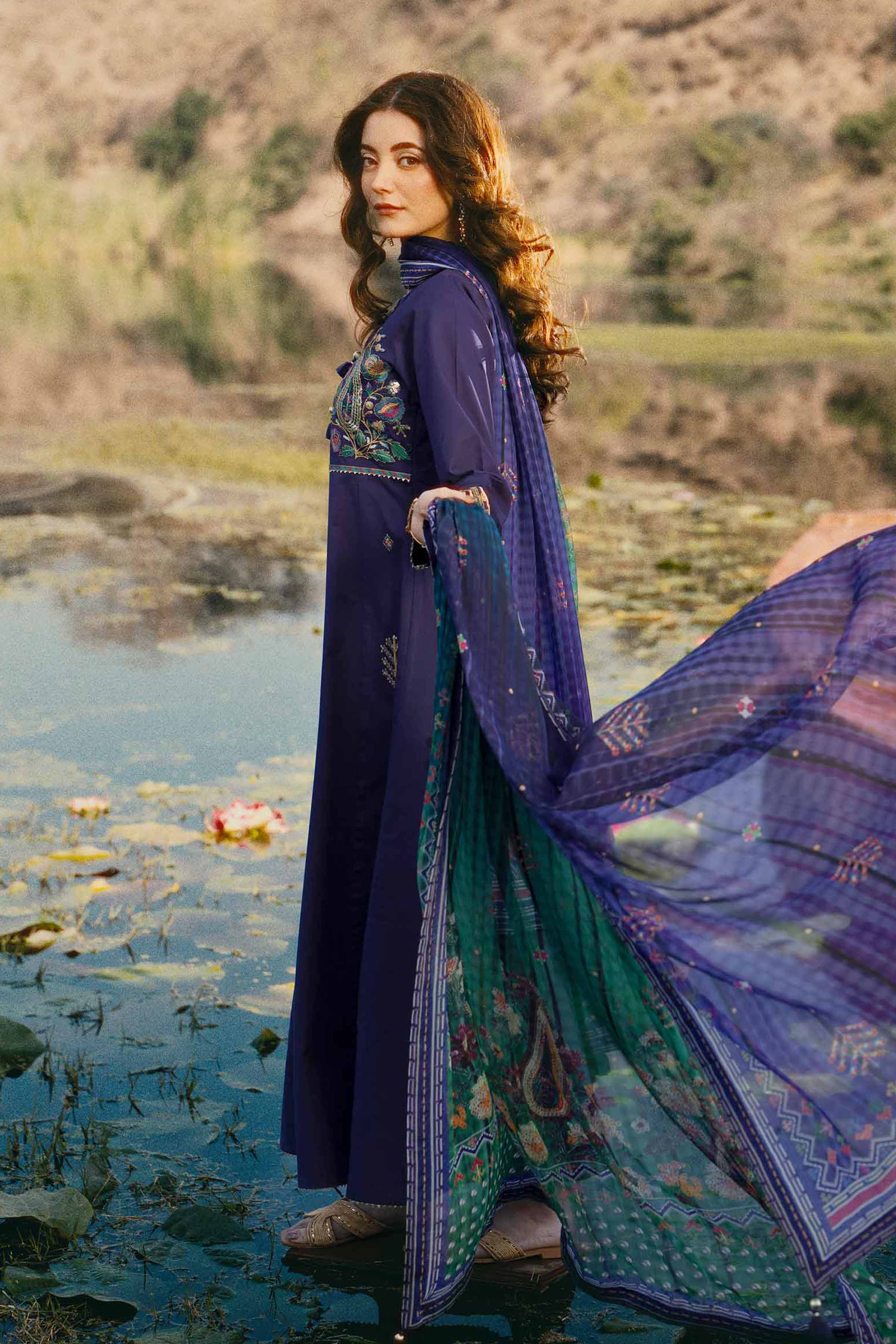 3 Piece - Digital Printed Embroidered Suit - 42502106