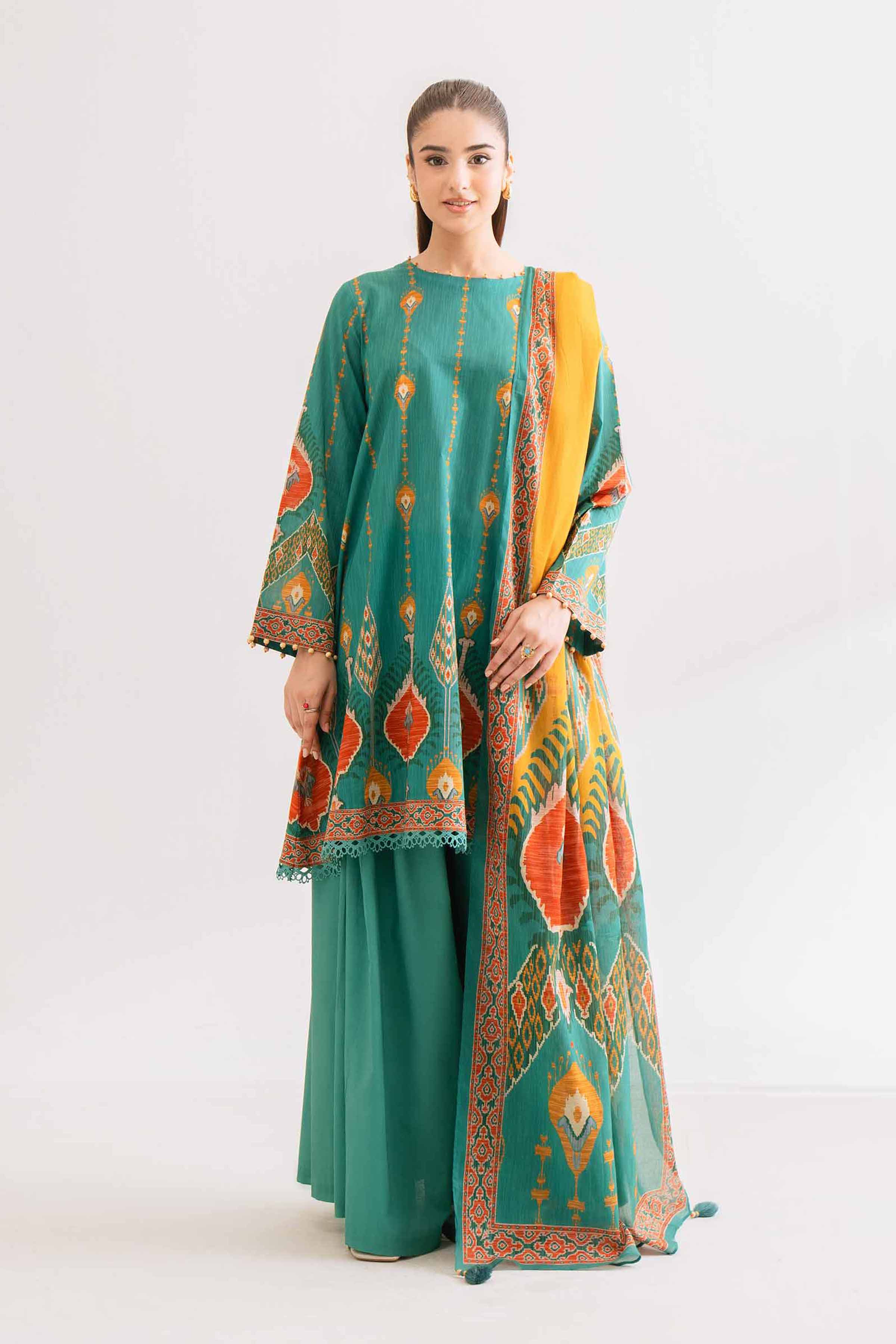 3 Piece - Digital Printed Loose Fabric - 42503217