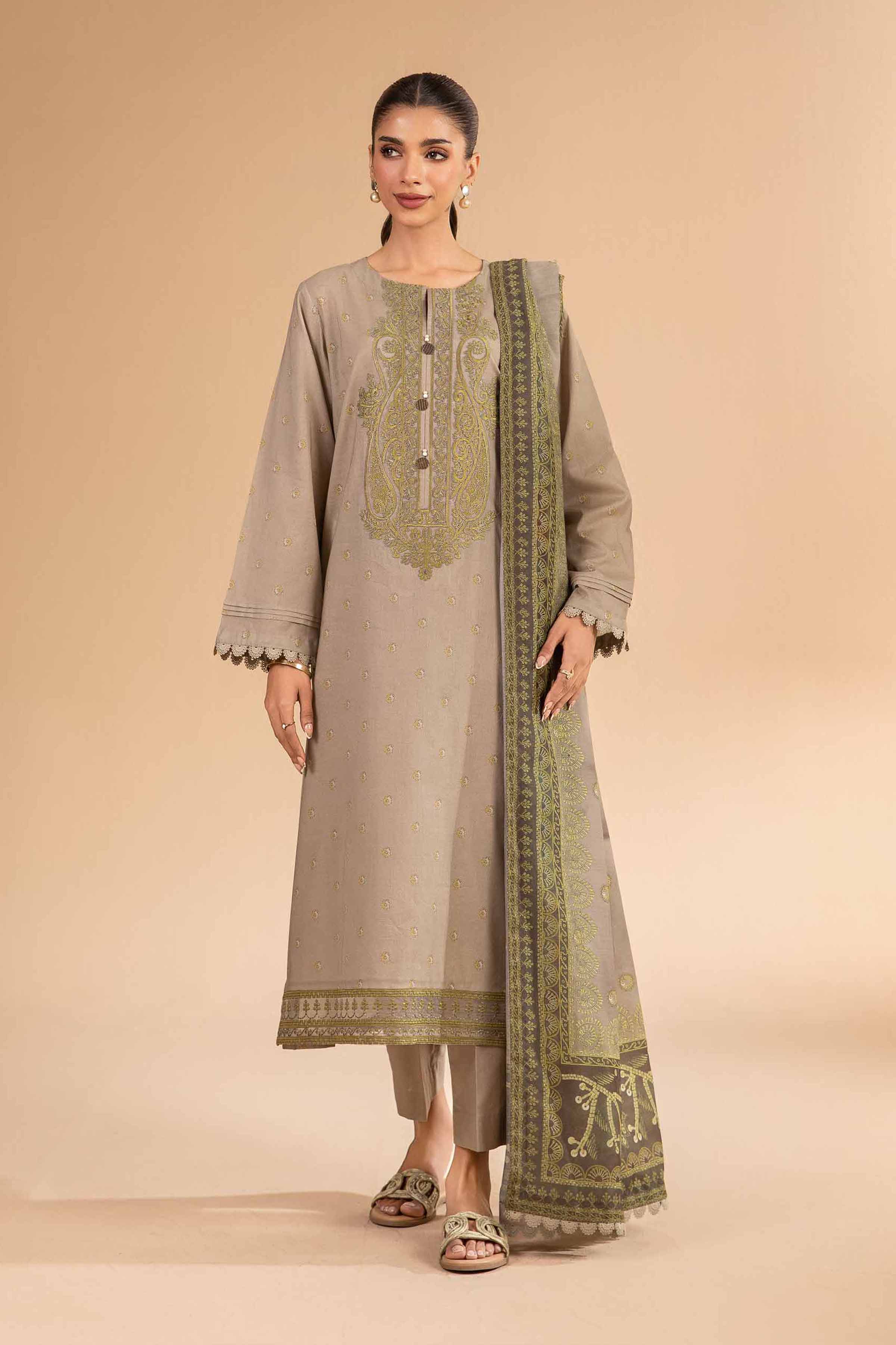 2 Piece - Digital Printed Embroidered Suit - 42501764