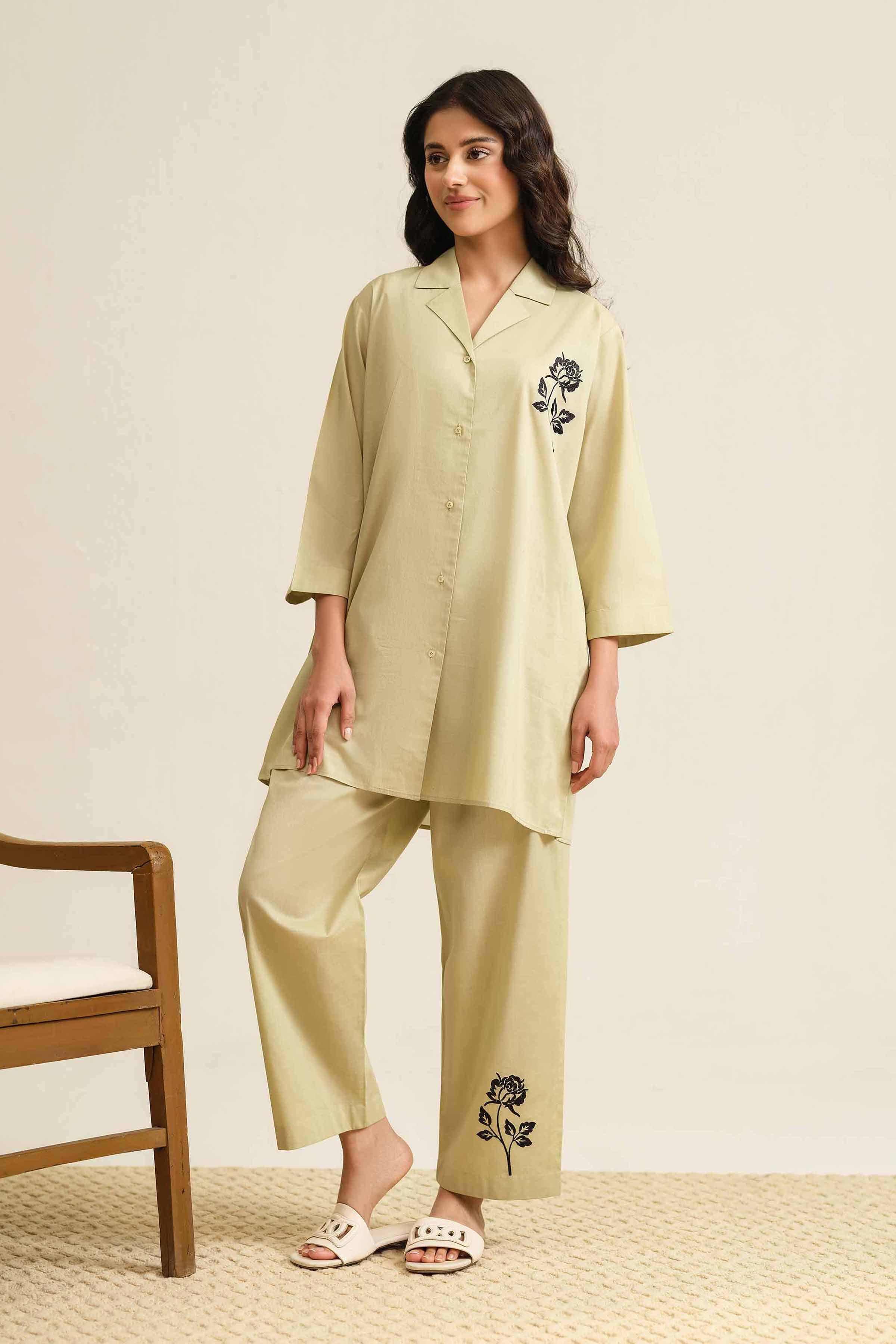 2 Piece - Embroidered Loungewear - KLS25-01
