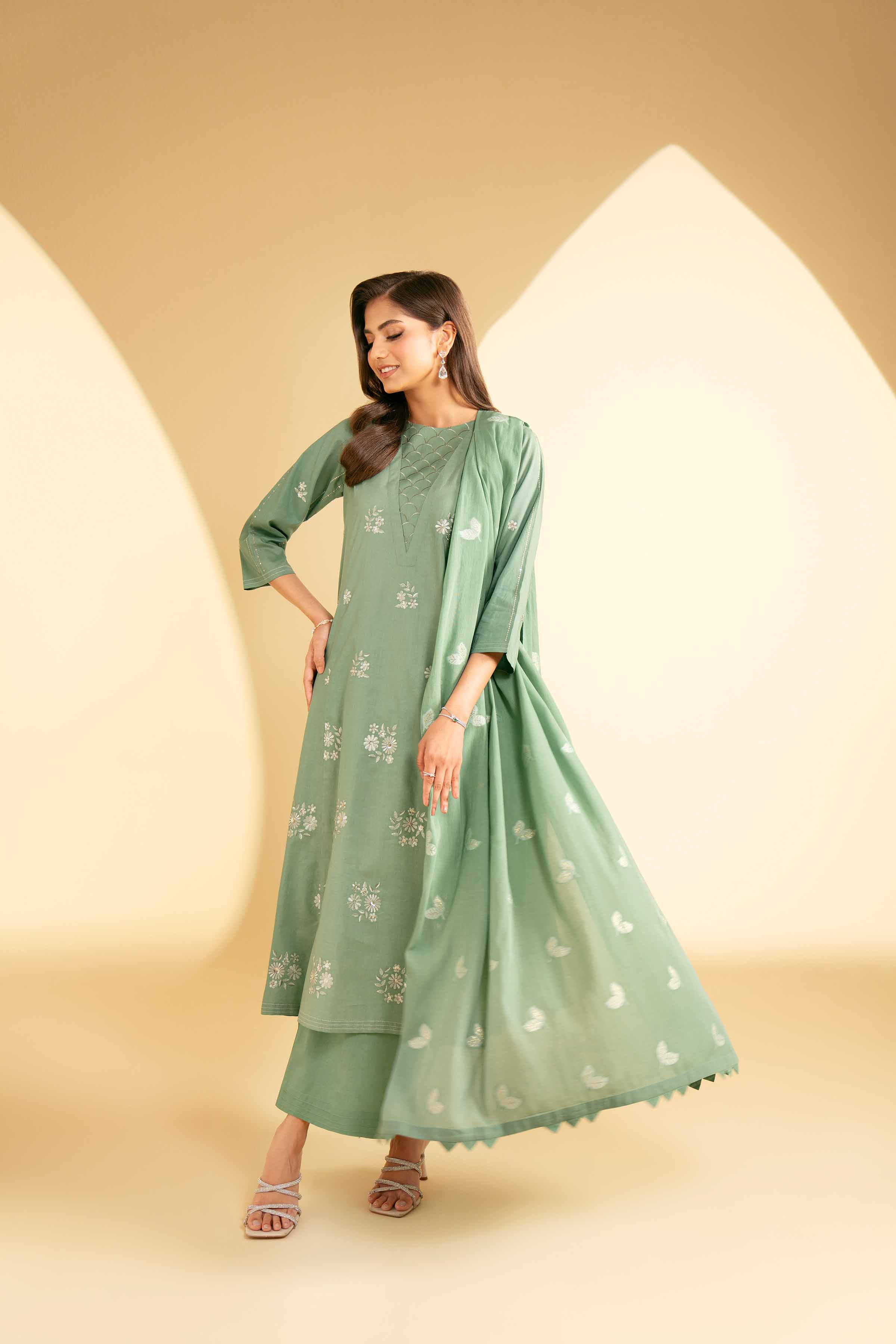 3 Piece - Embroidered Suit - KFE25-16