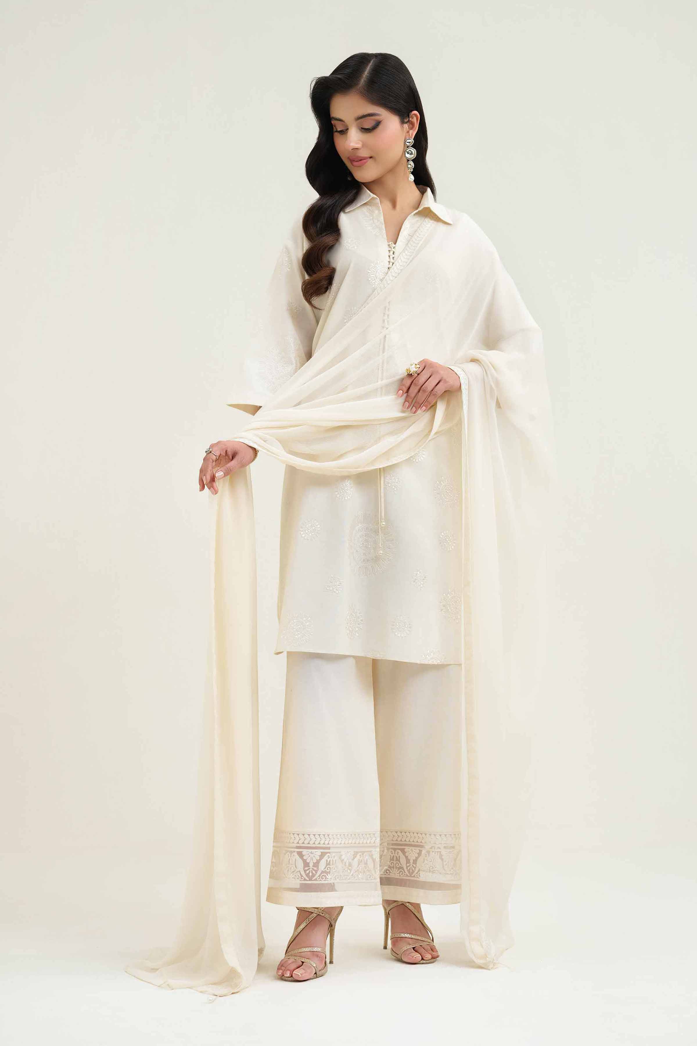 3 Piece - Embroidered Suit - KFS25-02