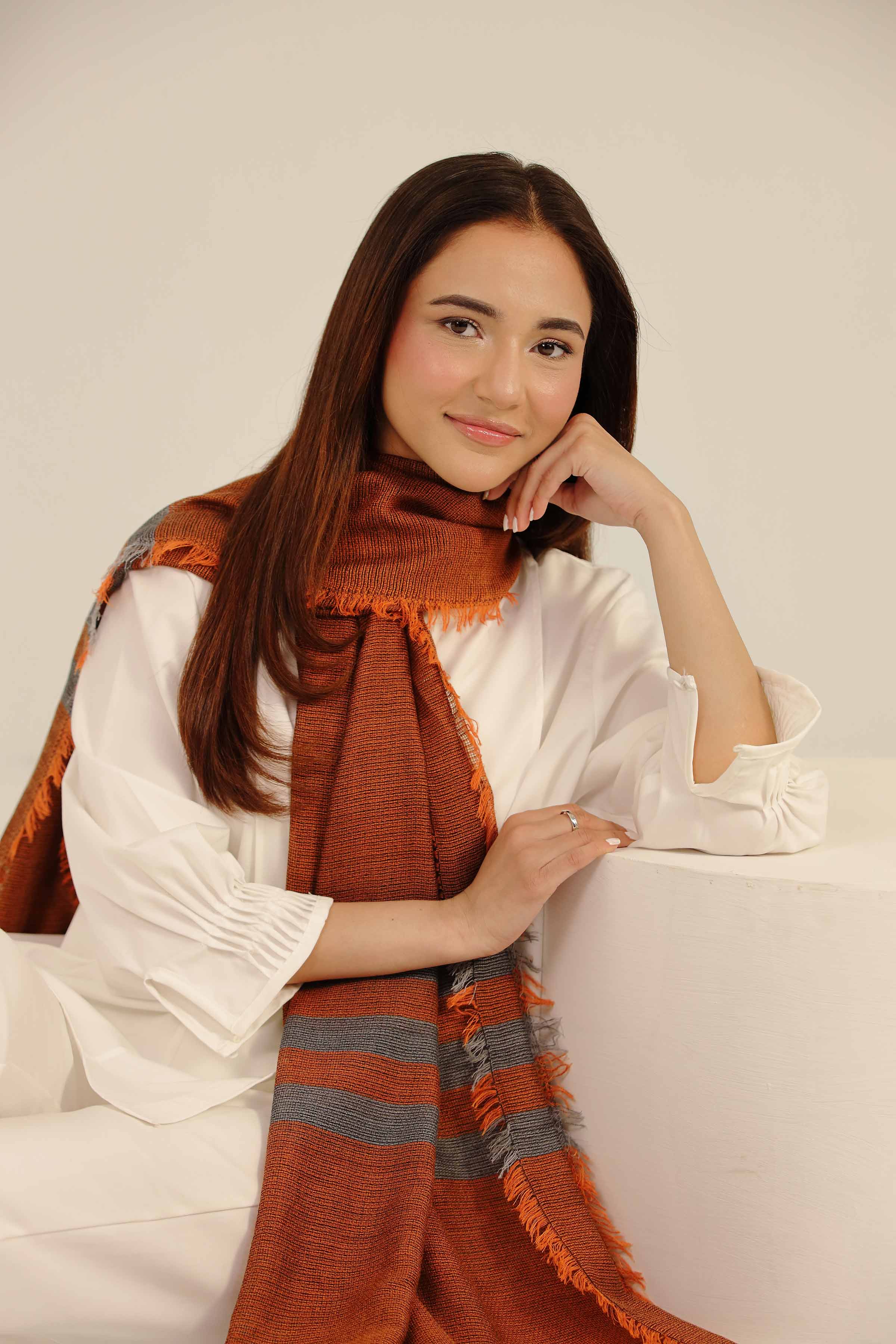 Orange Women Scarf-442652106