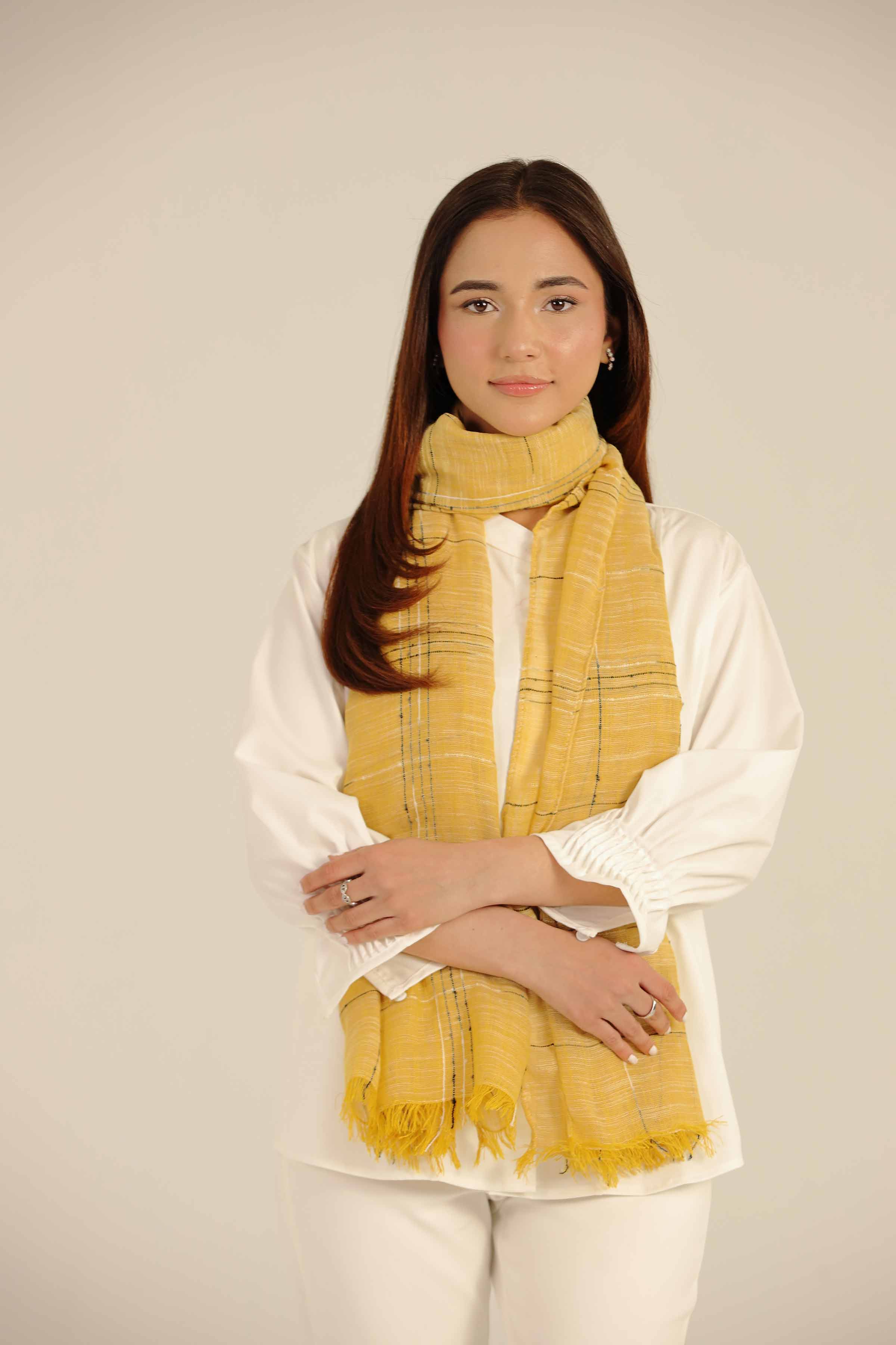 Yellow Women Scarf-442472102