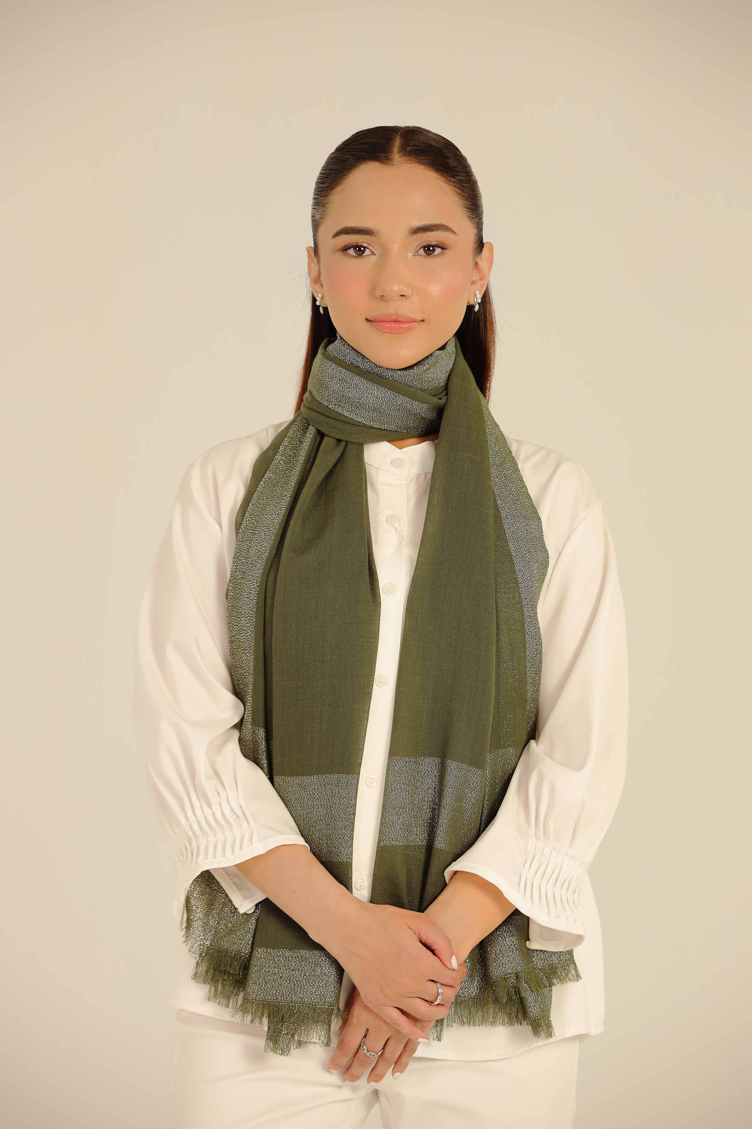 Green Women Scarf-442442104