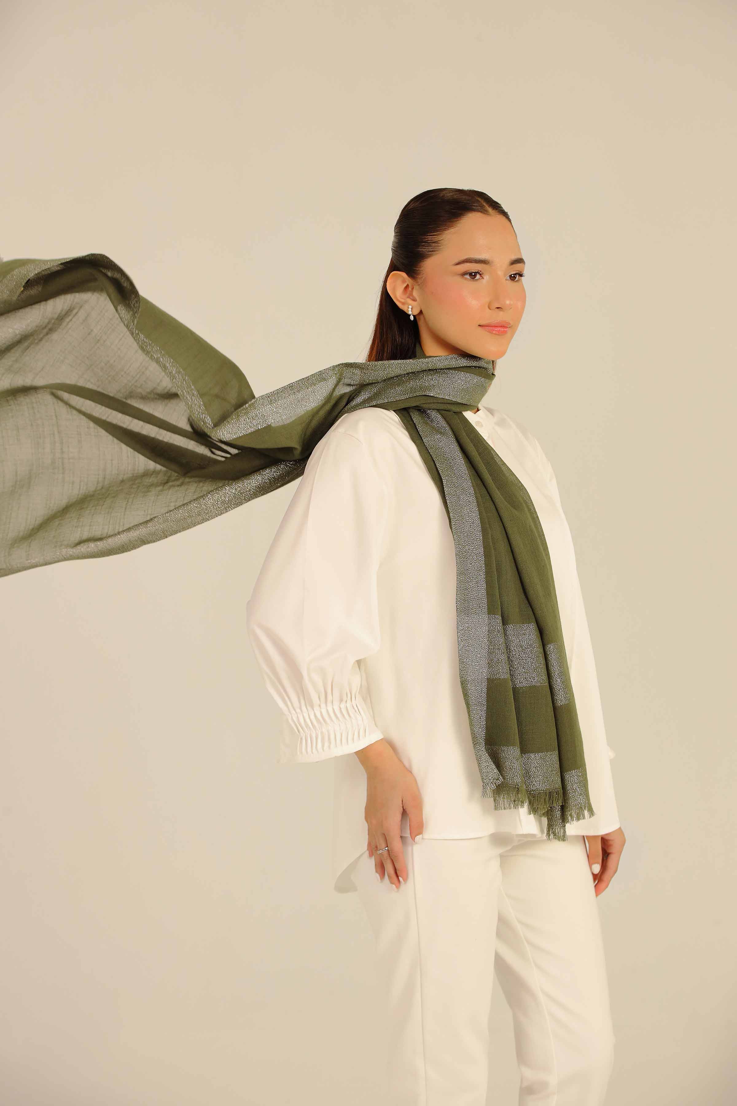 Green Women Scarf-442442104