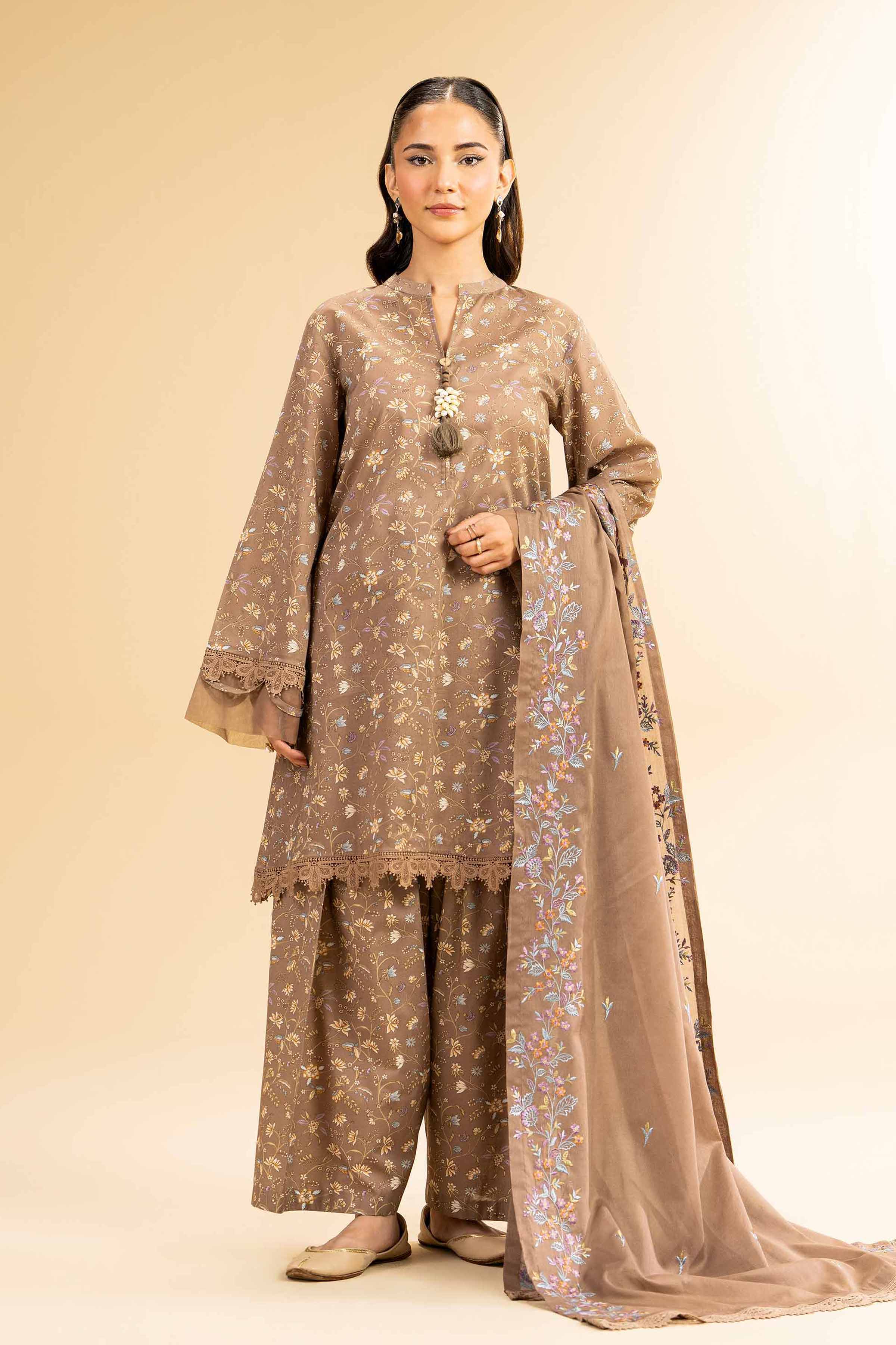 869-3-Piece-Printed-Embroidered-Suit-42501505-1.jpg 3 Piece - Printed Embroidered Suit - 42501505