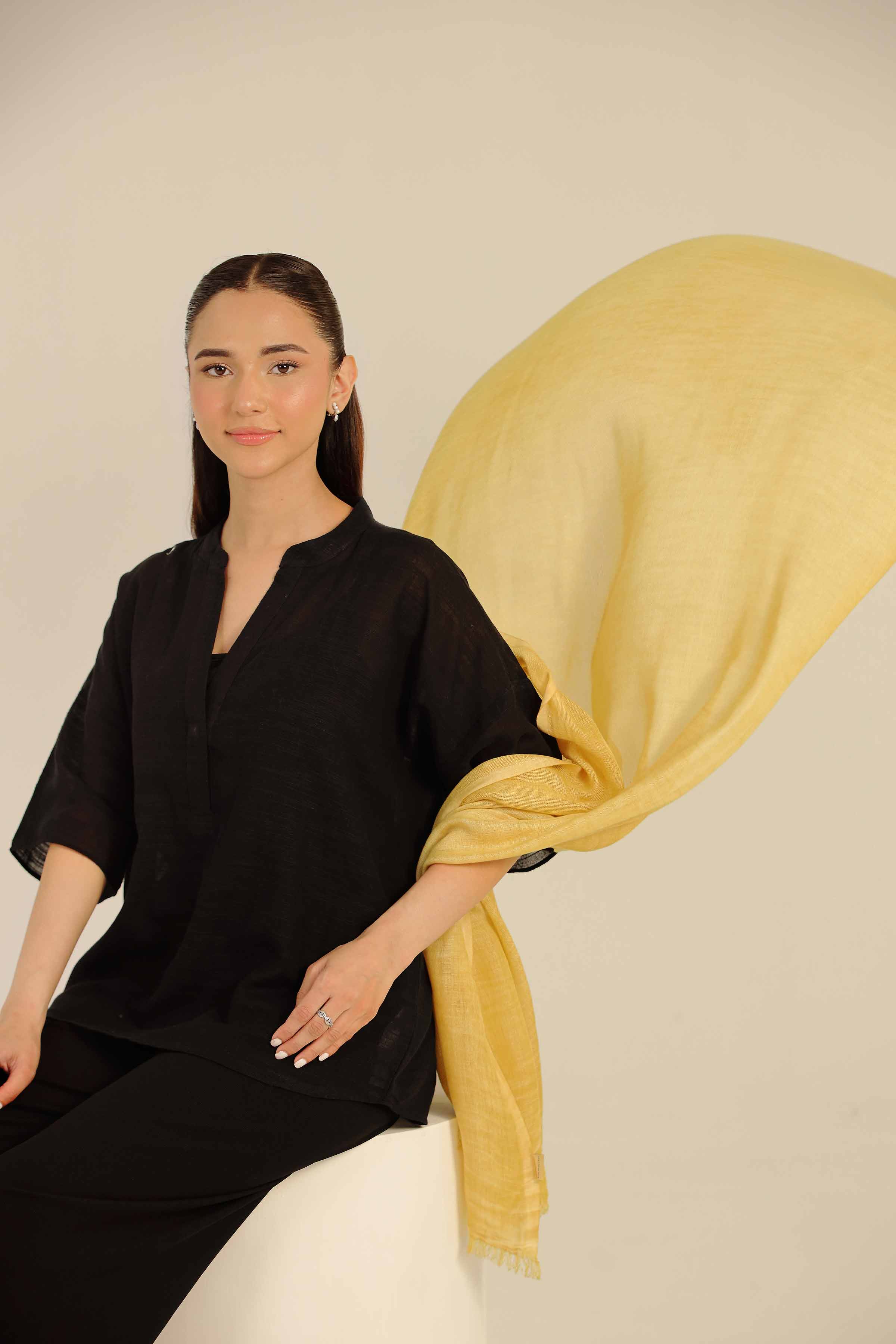 Yellow Women Scarf-442702102