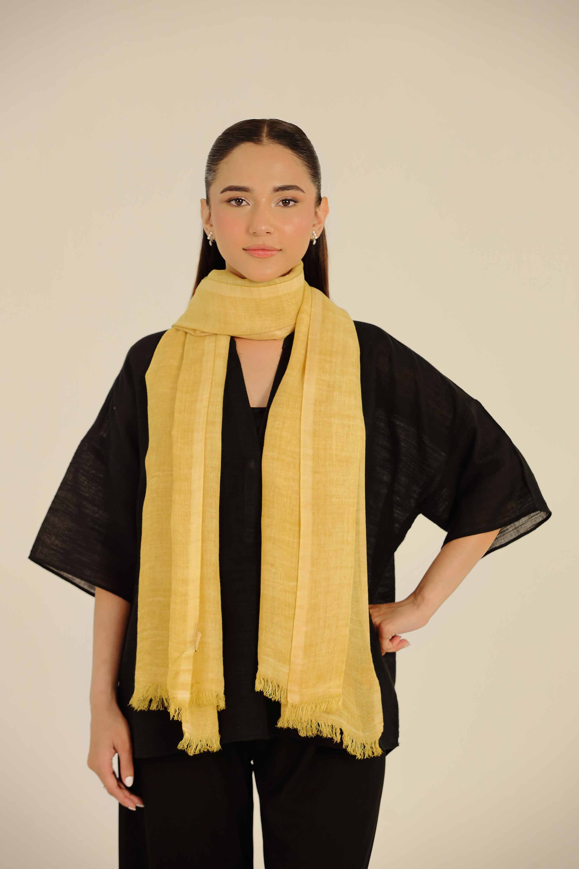 Yellow Women Scarf-442702102