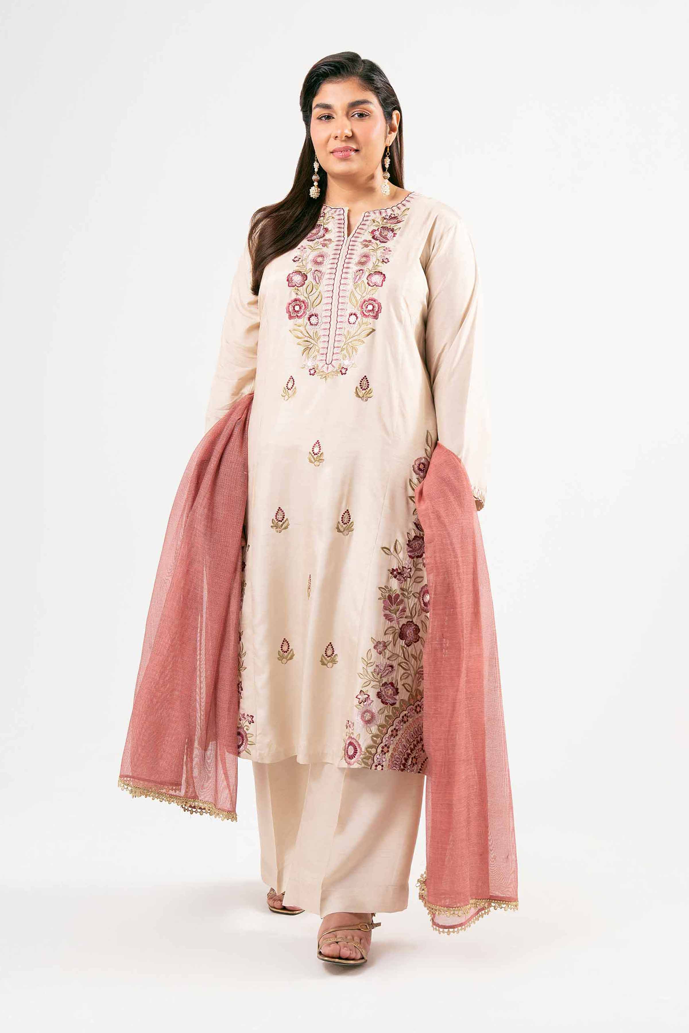3 Piece - Embroidered Suit - PMD25-14 M